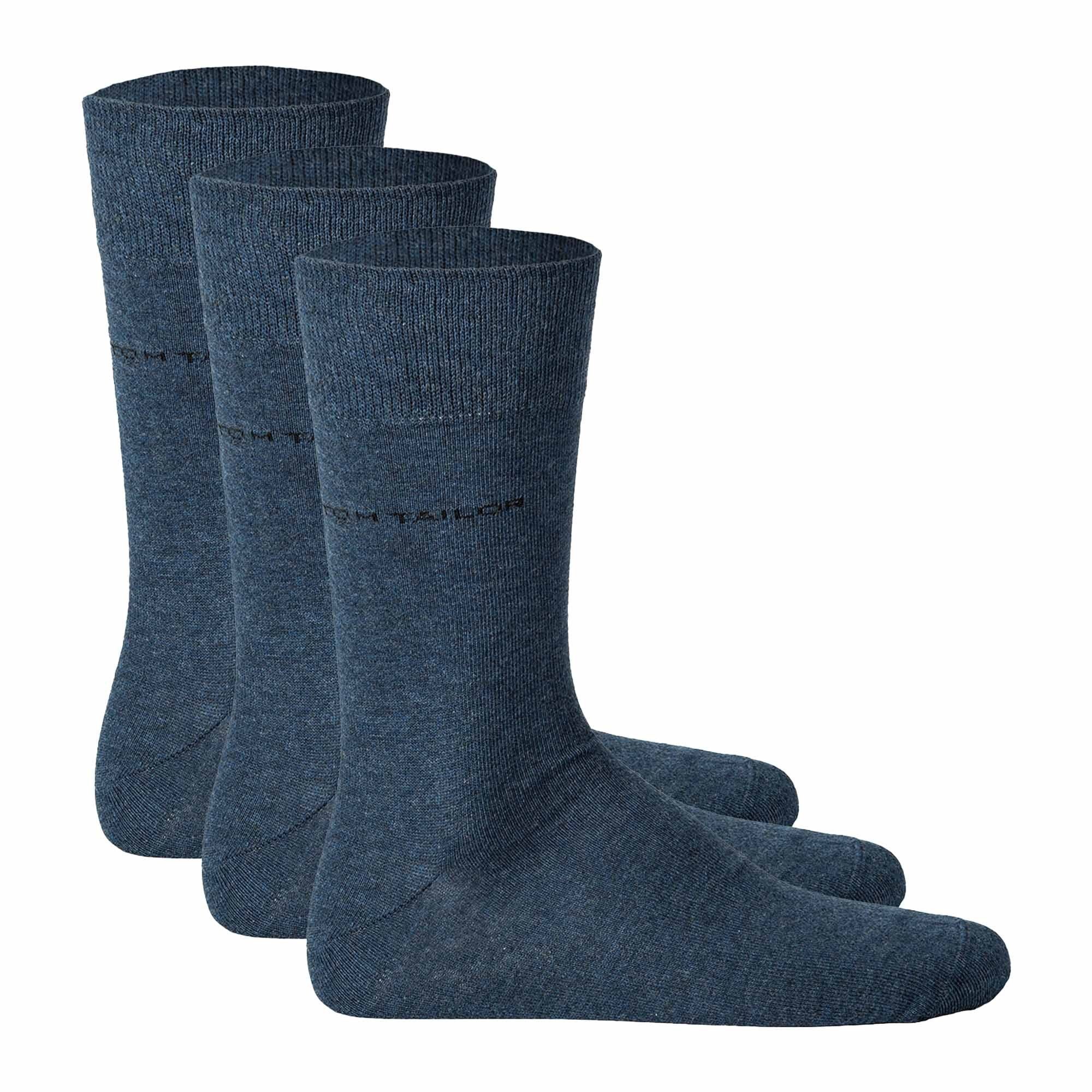 TOM TAILOR Kurzsocken Herren Socken, 3er Pack - Basic, Baumwollmischung Blau