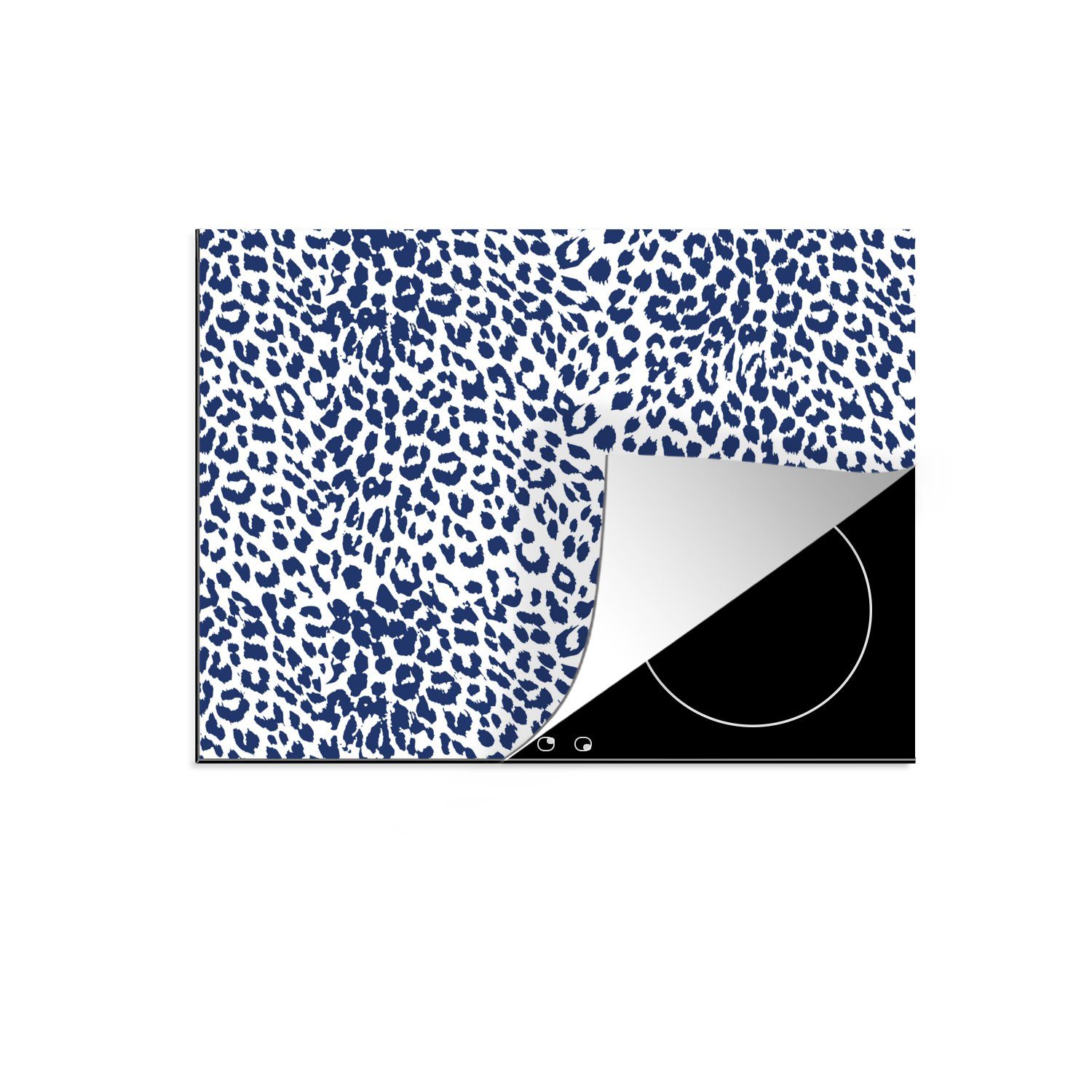 MuchoWow Herdblende-/Abdeckplatte Tiermuster Induktionskochfeld Vinyl, - Panther, Blau tlg), - küche, Ceranfeldabdeckung cm, für die 71x52 (1 Schutz
