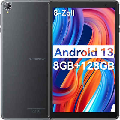 blackview Tablet (8", 128 GB, Android 13, 4G LTE, ROM (1 TB TF) Wlan 6 Tablet PC, 5580 mAh Akku, GMS-zertifiziert/BT 5)