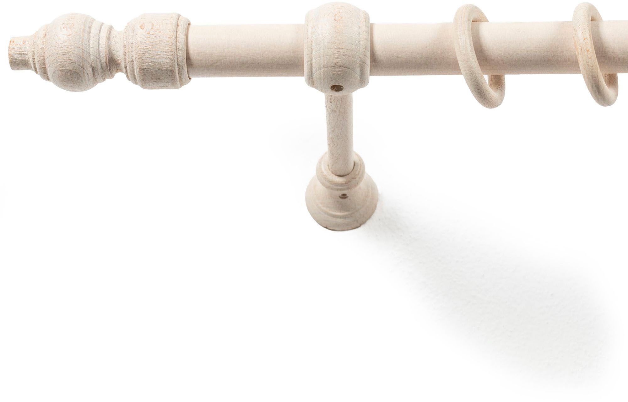 SN DECO GROUP Gardinenstange Filigrano, 1-läufig, Fixmaß, mit Bohren, verschraubt, Holzwerkstoff, 28 mm, Holz, verschiedene Längen und Farben, Komplettset