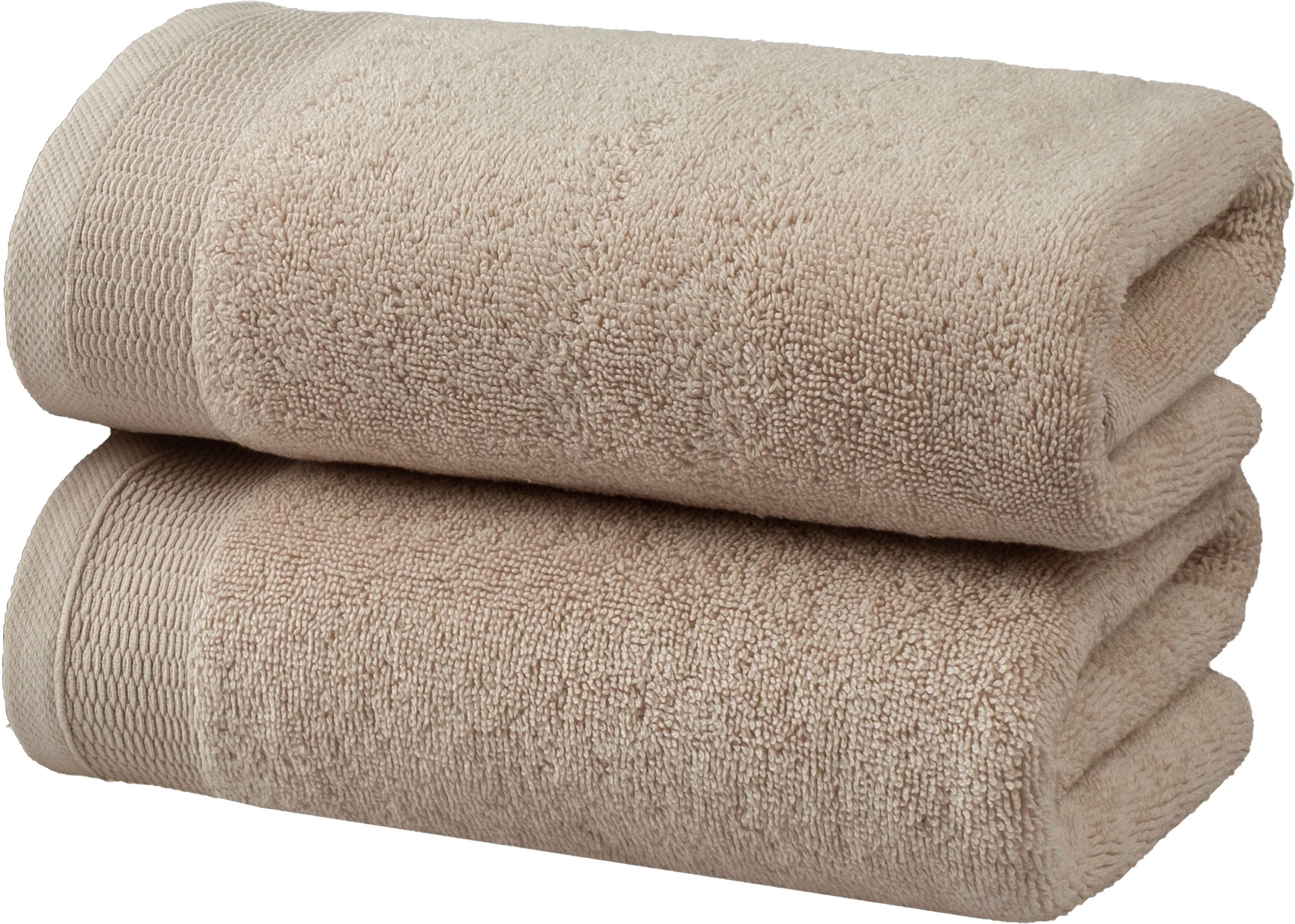 OTTO home Handtücher Fenya, flauschig und weich, Premium Handtücher, Duschtücher, 550gr/m², Webfrottier (2-St), mit Bordüre, Set, 100% Baumwolle, Hotel-Qualität, 5 Jahre Garantie