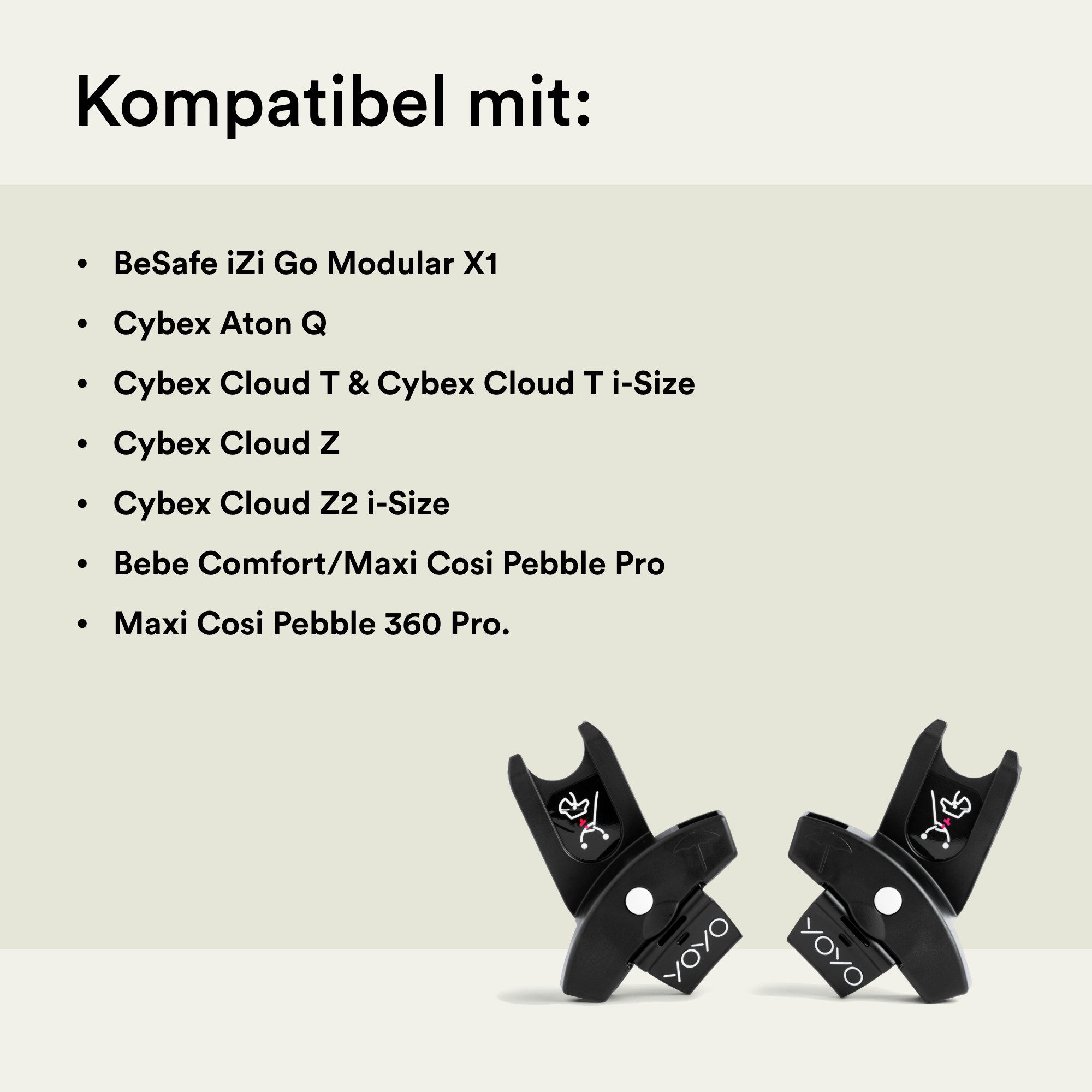 Stokke Kinderwagen-Adapter YOYO Autositzadapter - Größe M, Zur Verwendung mit dem YOYO Kinderwagen