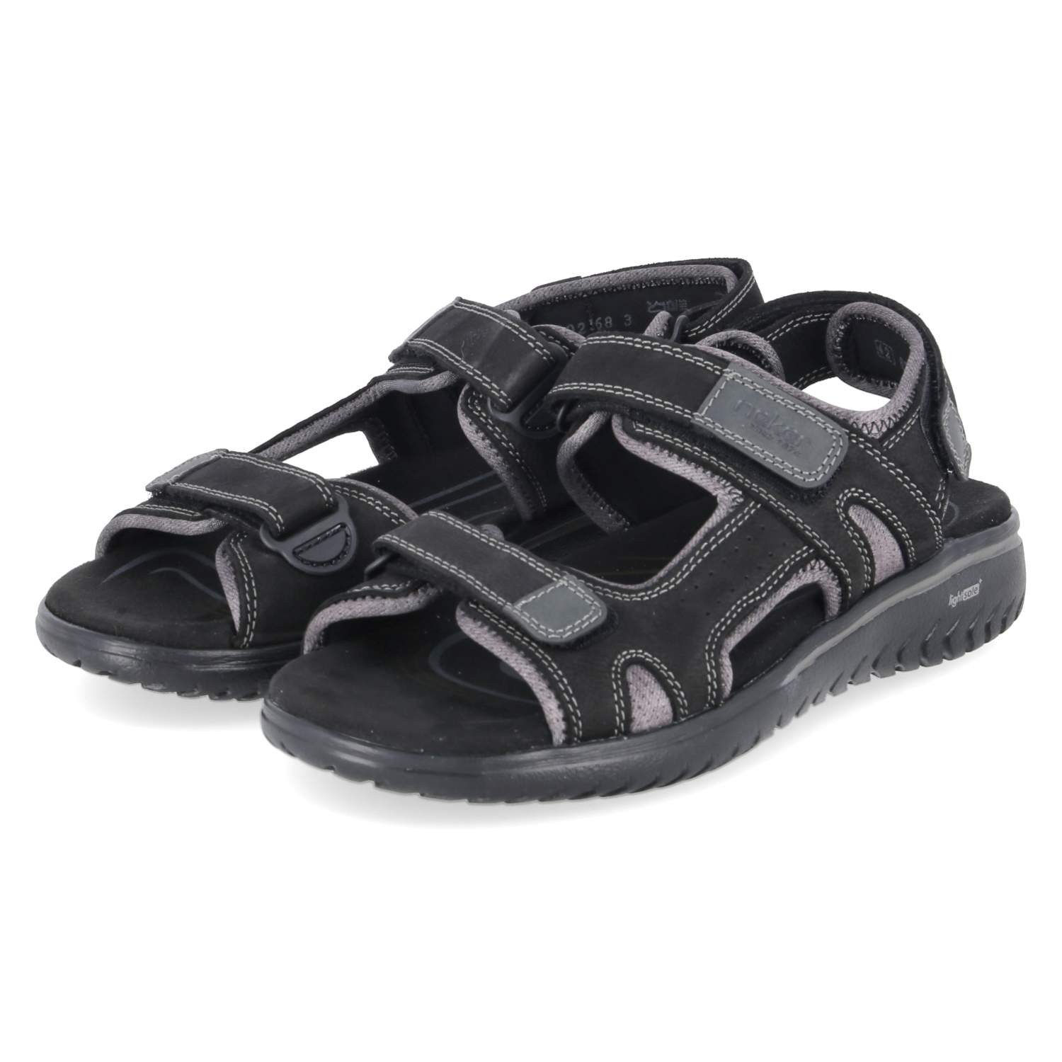 Rieker Rieker 26450-00 Herren Leder & Textil black Sandalette