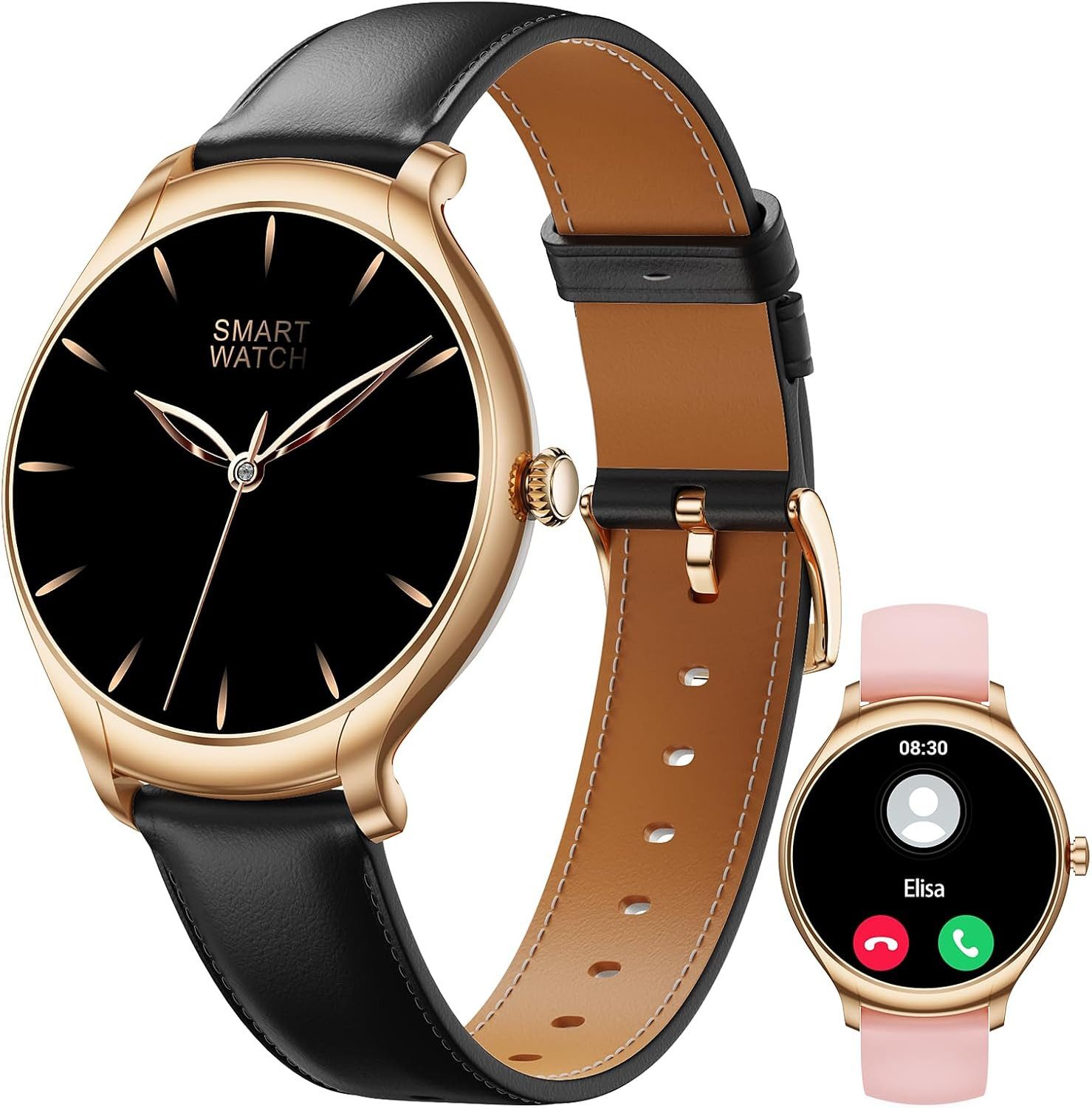 Damen's Telefonfunktion IP67 Wasserdichtigkeit Fitness-Tracker Smartwatch