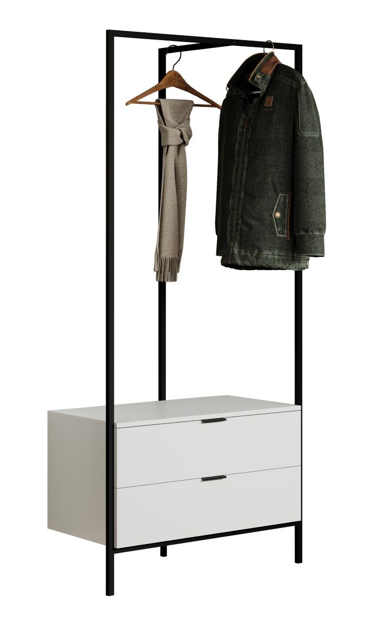 trendteam Schuhschrank Шафиmöbel Kommode Jody, weiß / schwarz 90 cm