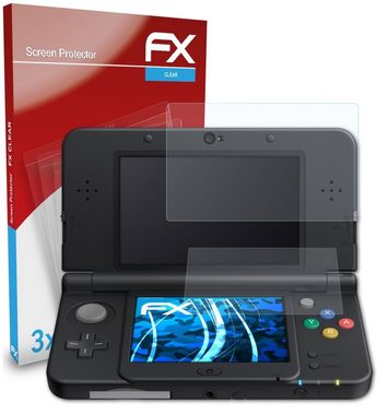 atFoliX Schutzfolie Displayschutz für Nintendo New 3DS 2015, (3er Set), Ultraklar und hartbeschichtet