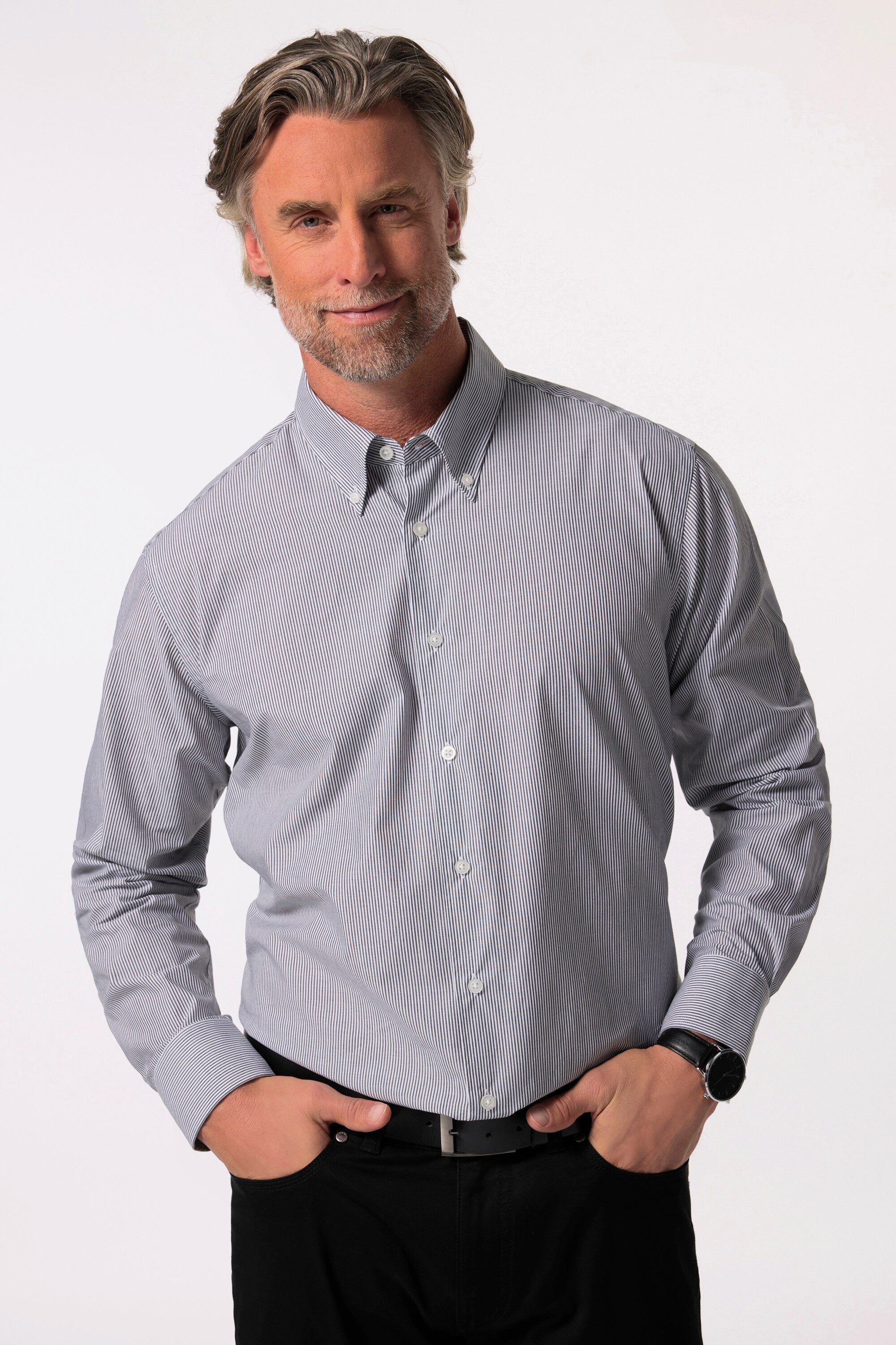 Boston Park Businesshemd Streifenhemd Langarm Buttondown-Kragen Comfort Fit günstig online kaufen