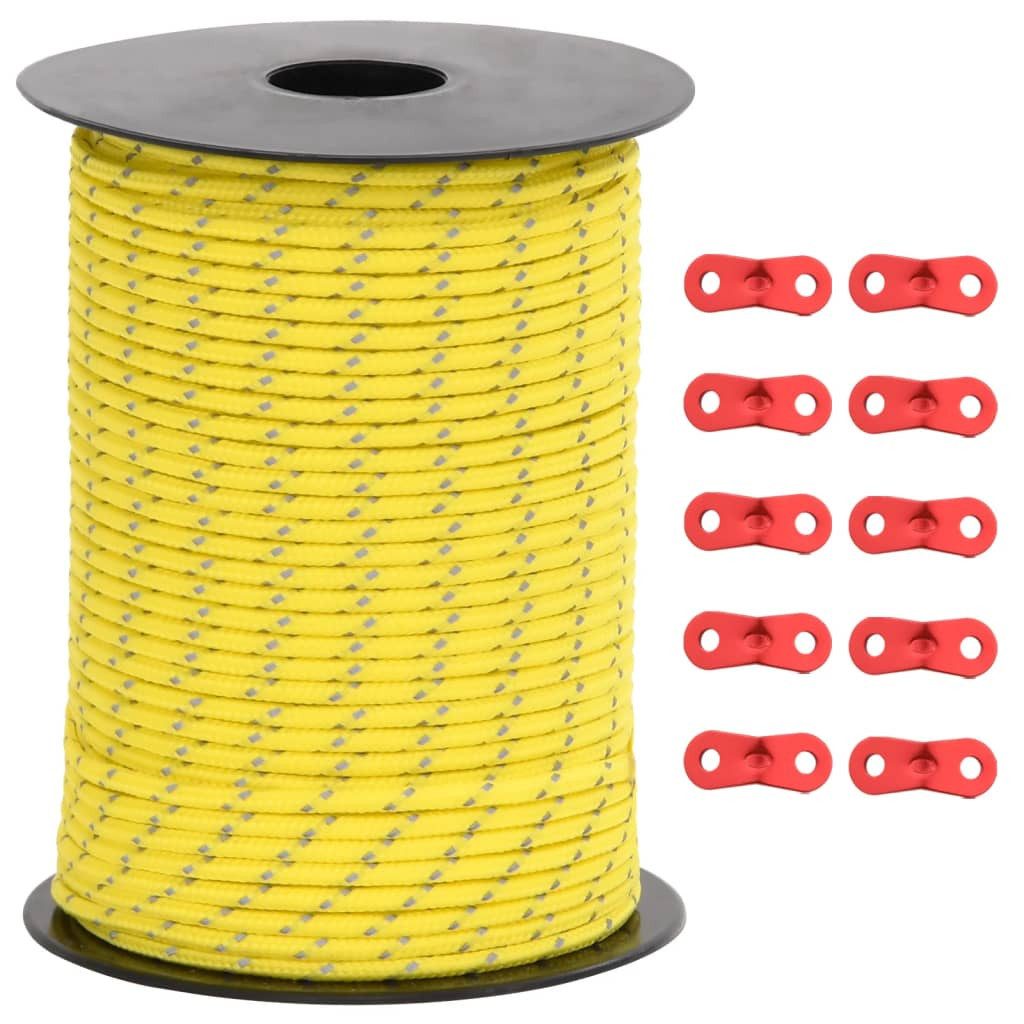 vidaXL Zeltleine Reflektierend mit Seilspannern 50 m 3 mm Abspannleine
