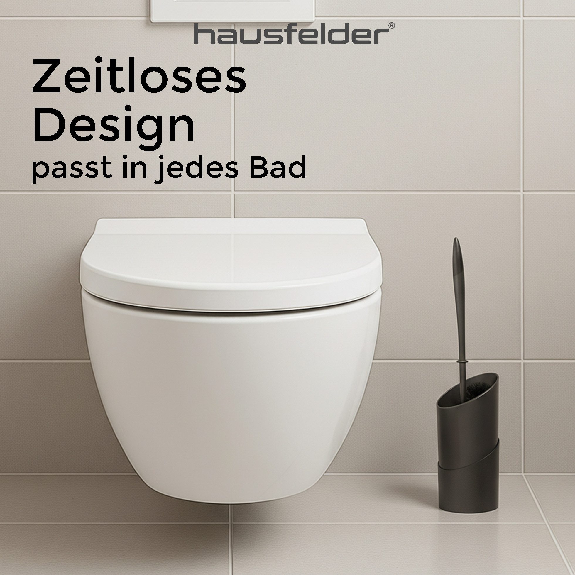 Hausfelder WC-Garnitur 2er Set Toilettenbürste, Basic Set 2 Bürstenhalter mit 6 WC Bürsten, Klobürsten, (WC-Set inkl Ersatzbürsten, 8-tlg., WC-Bürsten Garnitur  – Bild 5 von 5
