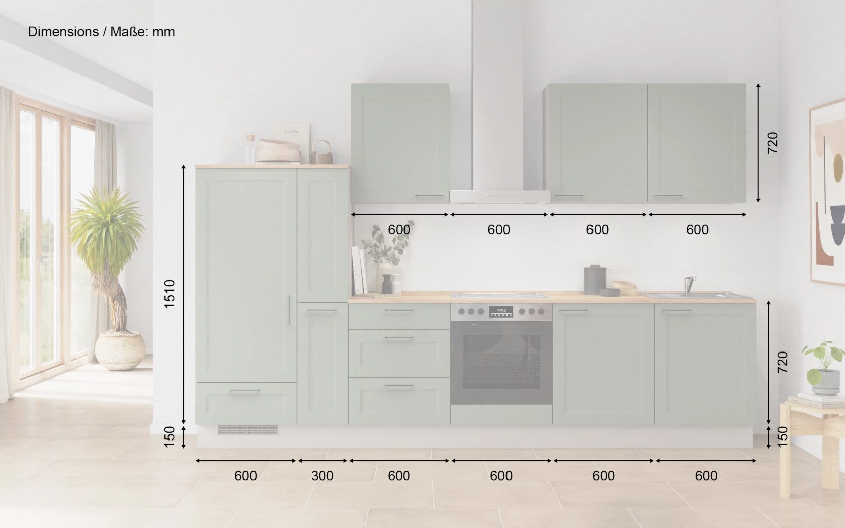 nobilia® Küchenzeile Liv, individuell anpassbar, gratis Küchenplanung mit Profis, (Breite 330 cm), vormontiert, wahlw. mit E-Geräten, inkl. Lieferung