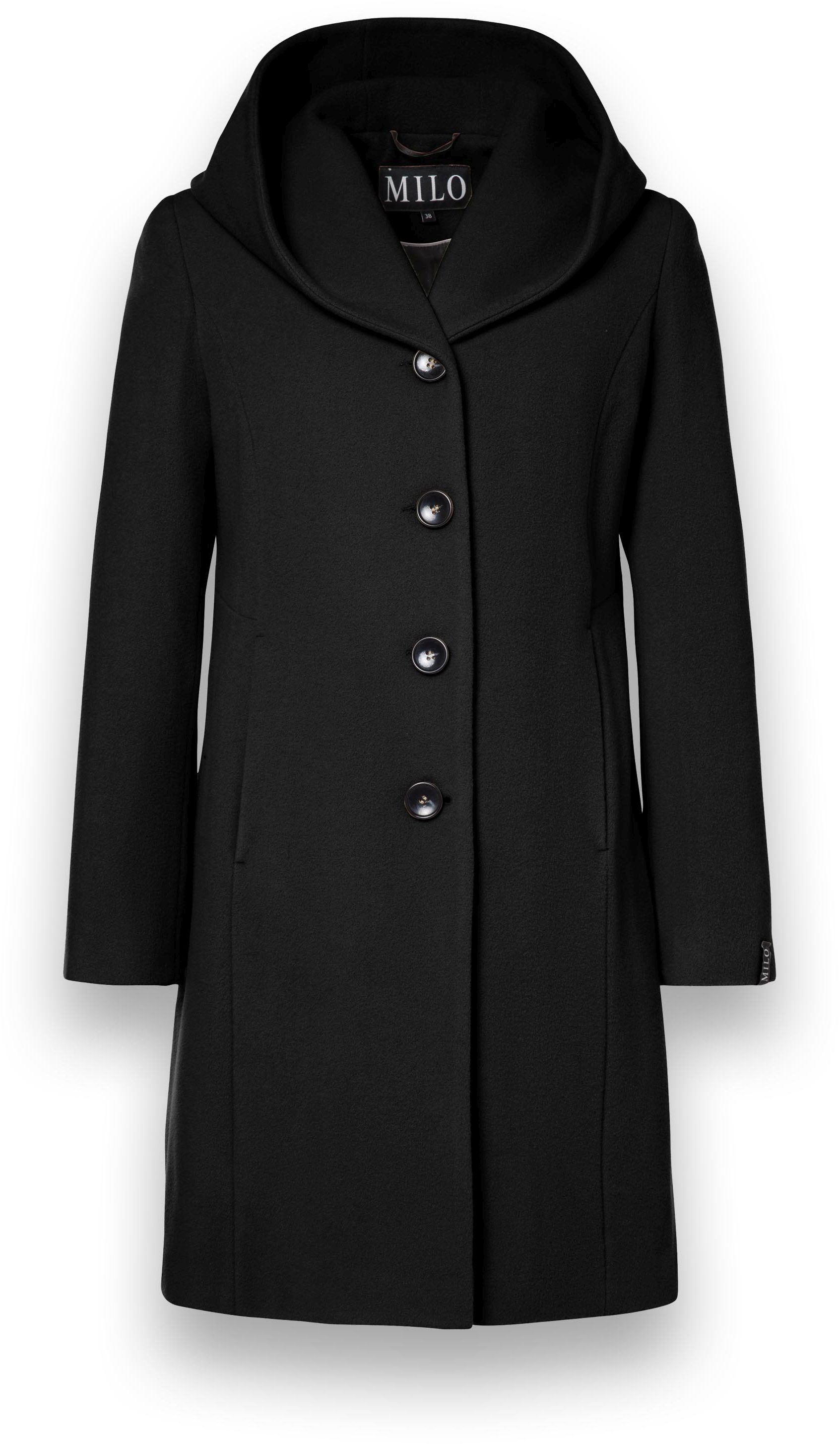 Milo Wintermantel Bella (Wollmischung, mit Kapuze) schwarz Damen günstig online kaufen