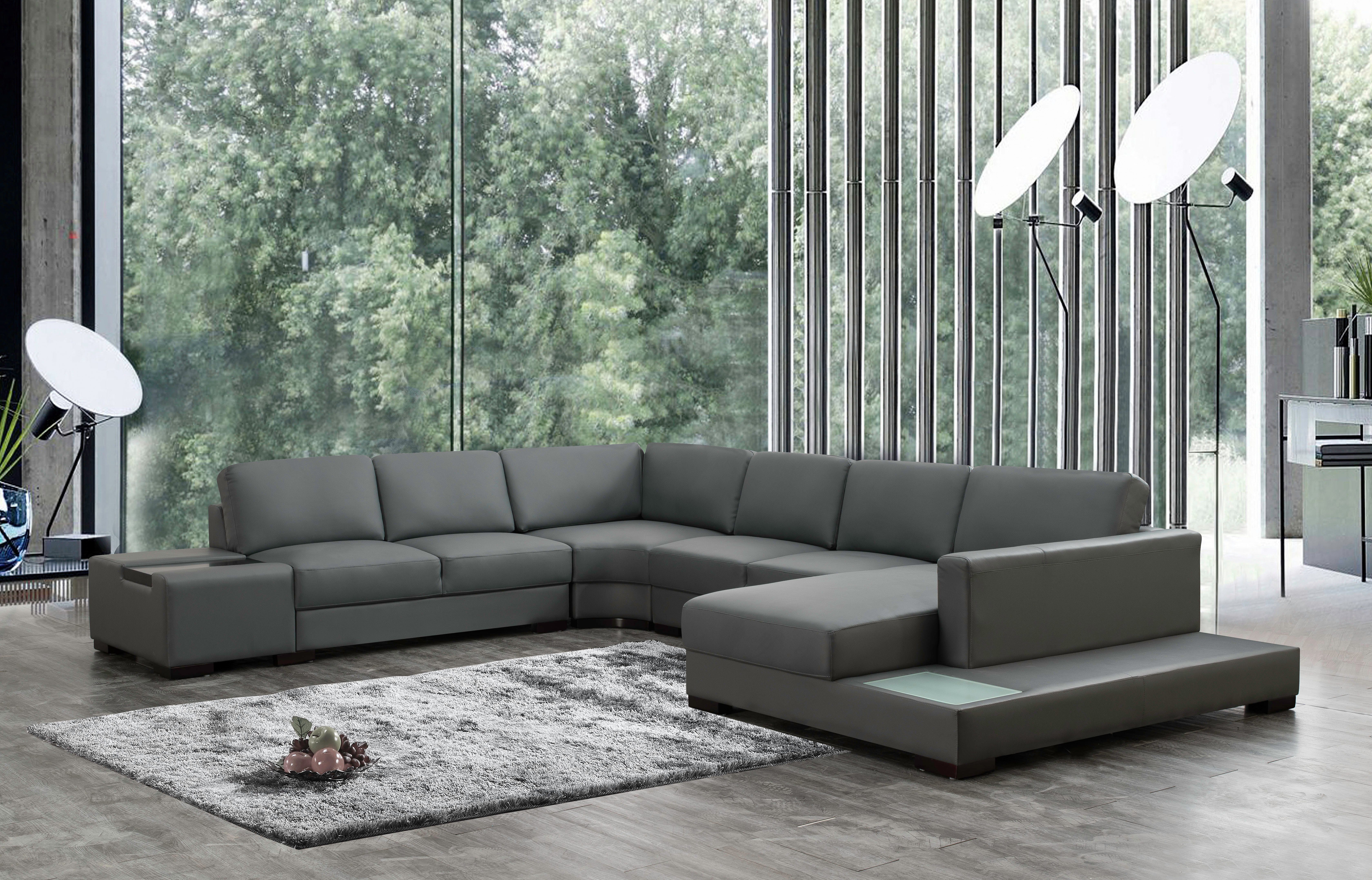 JVmoebel Ecksofa Grau Ecksofa U-Form Luxus Stil Modern Wohnzimmer Sofa SOFORT, 1 Teile, Made in Europa