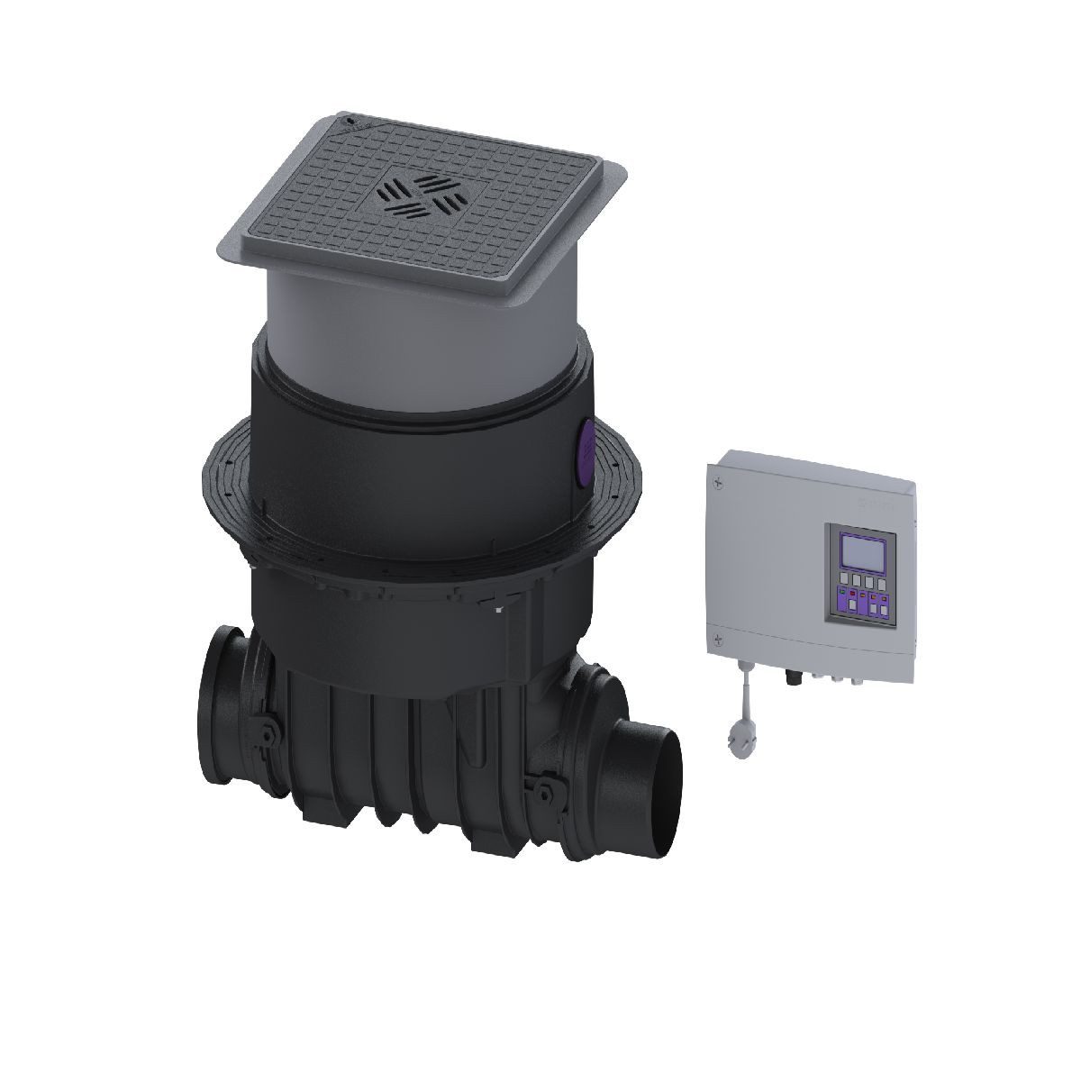Kessel Pumpenschacht Rückstaupumpanlage Pumpfix F DN125 Komfort Schaltgerät schwarz 24125S, Comfort für fäkalienhaltiges