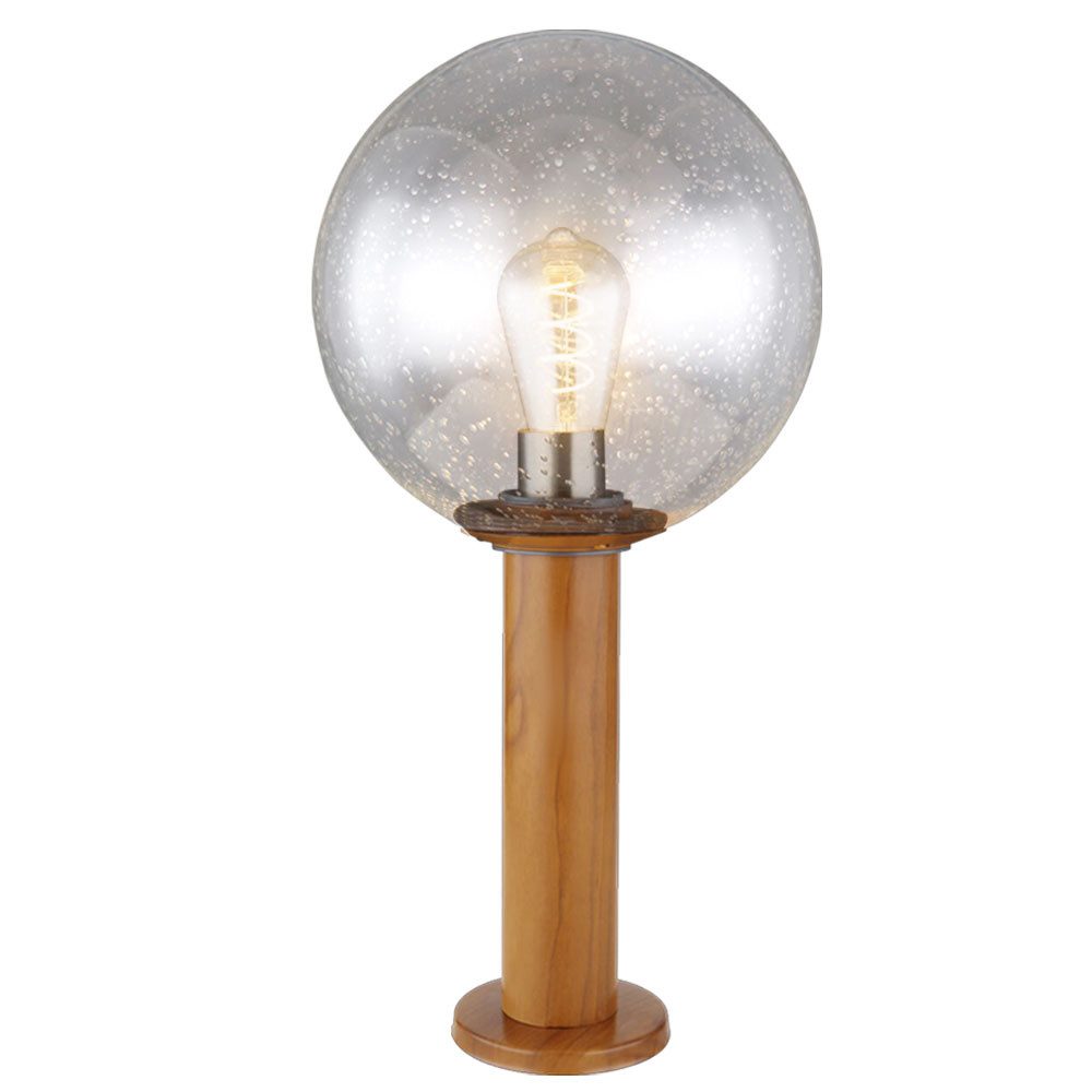 GLOBO LIGHTING Sockelleuchten, Leuchtmittel nicht inklusive, Außenleuchte Stehlampe Gartenleuchte Sockelleuchte Holzoptik braun