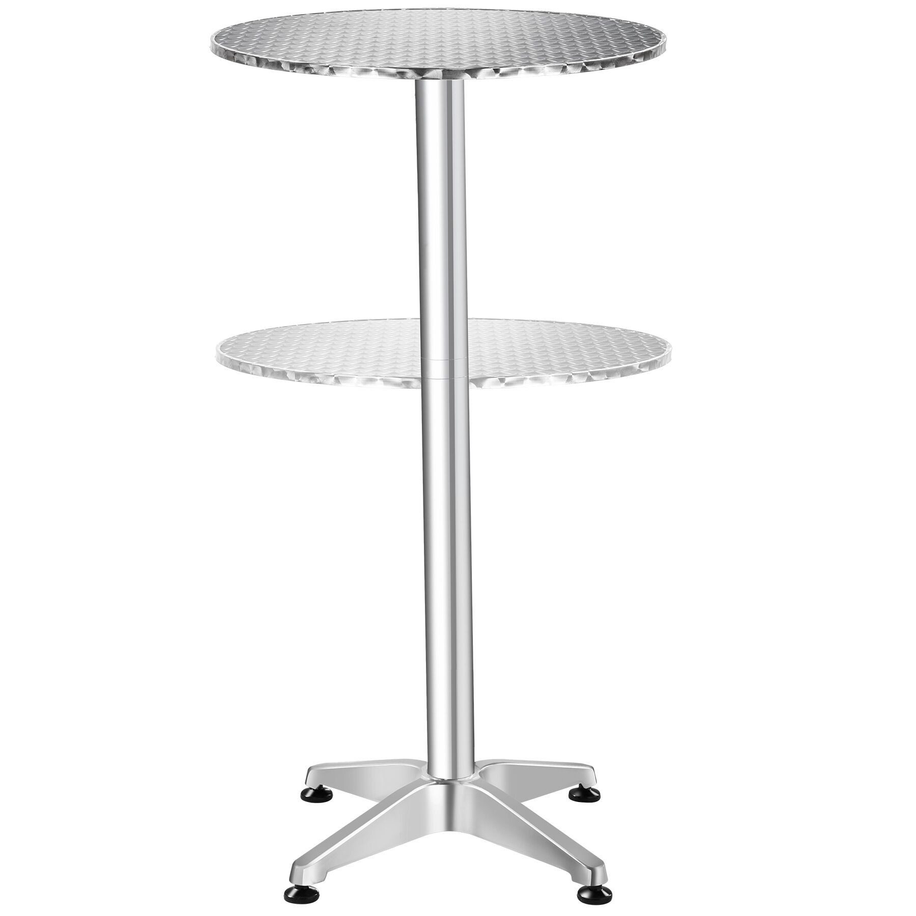 tectake Bistrotisch Aluminium-Stehtisch, höhenverstellbar, 60 x 70 / 110 cm, (Bartisch Frederic, 1-St., 1 tlg), wetterfest, 2 Aufbauhöhen, Zementsockel, Belastbarkeit 60 kg
