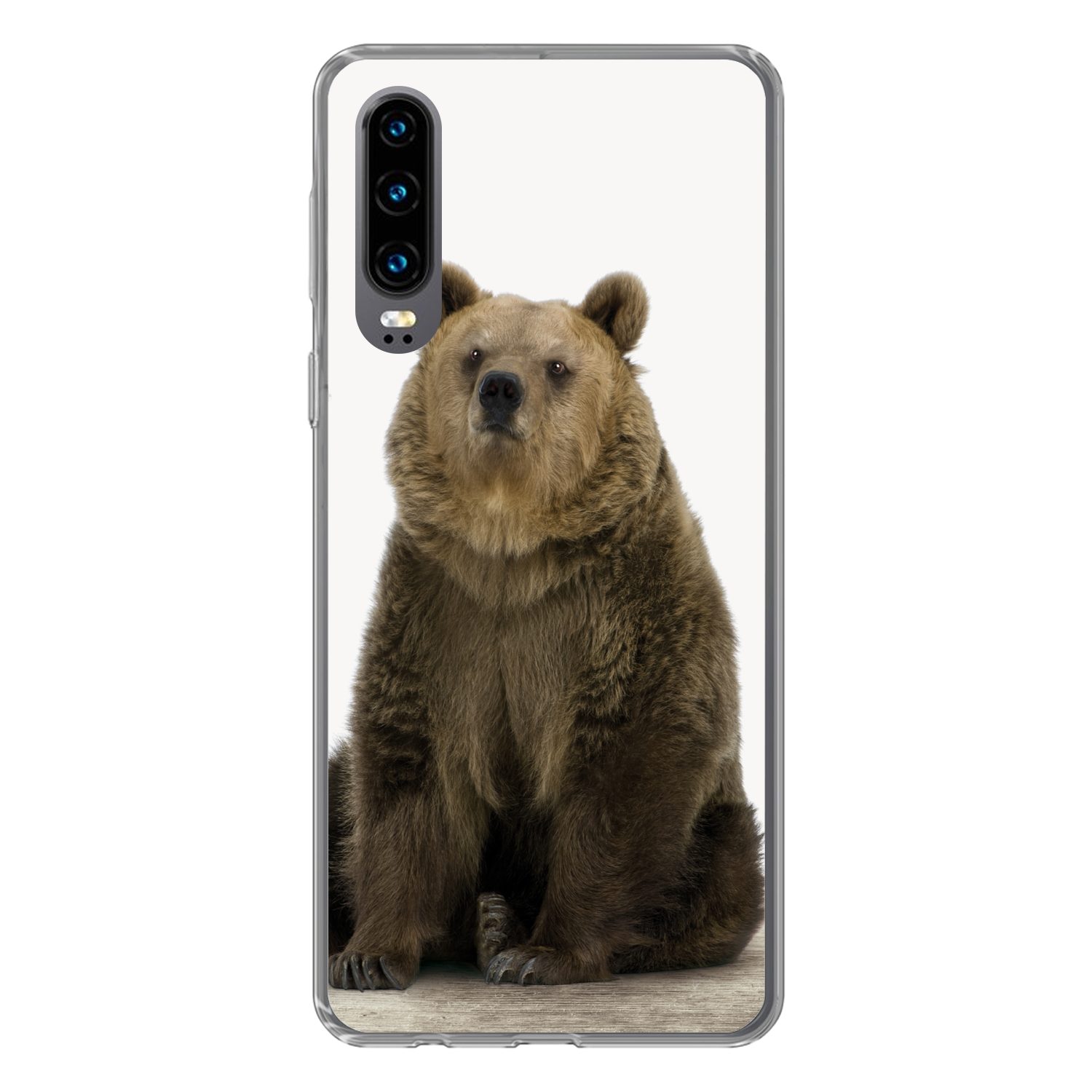 MuchoWow Handyhülle für Huawei P30 Braunbär - Tiere - Bär - Niedlich - Jungen - Mädchen, Handy Case, Silikon, Bumper Case Dünn