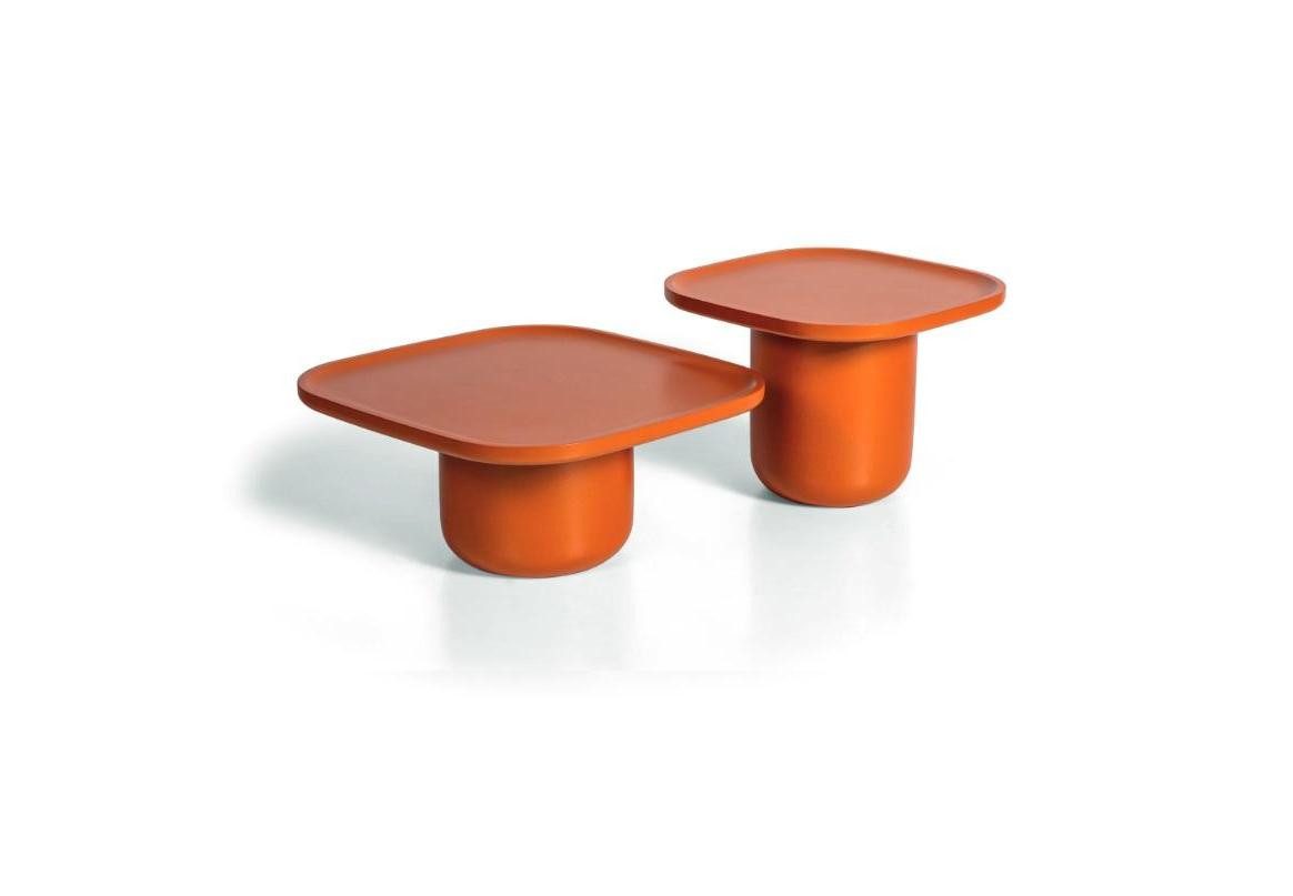 Xlmoebel Couchtisch Luxus Quadratischer Couchtisch im modernen Orange-Design (Packung, 2-St., 2x Couchtisch), Hergestellt in Europa
