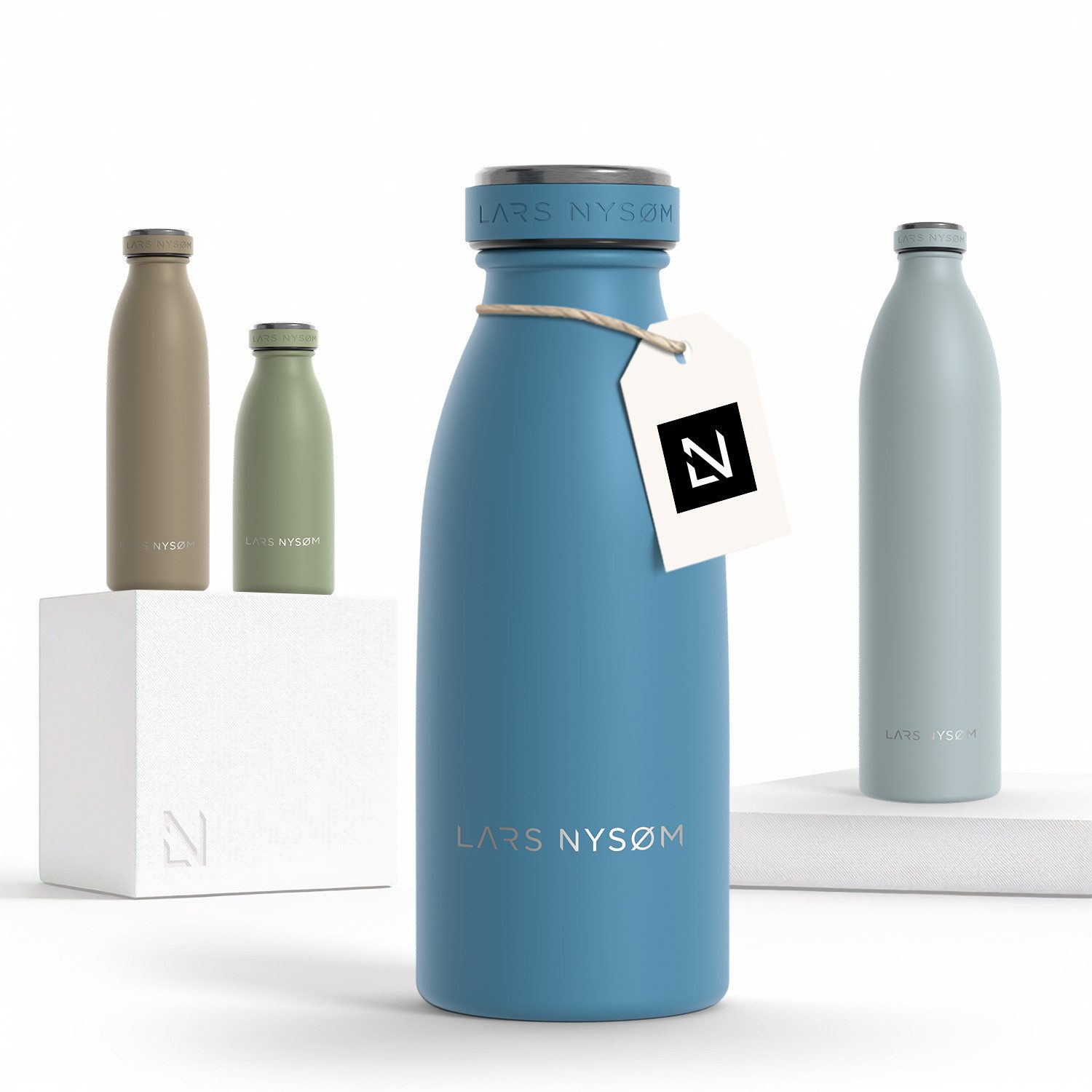 LARS NYSØM Thermoflasche Ren, Isolierflasche mit Vakuum Isolierung: 12h heiß / 24h kühl