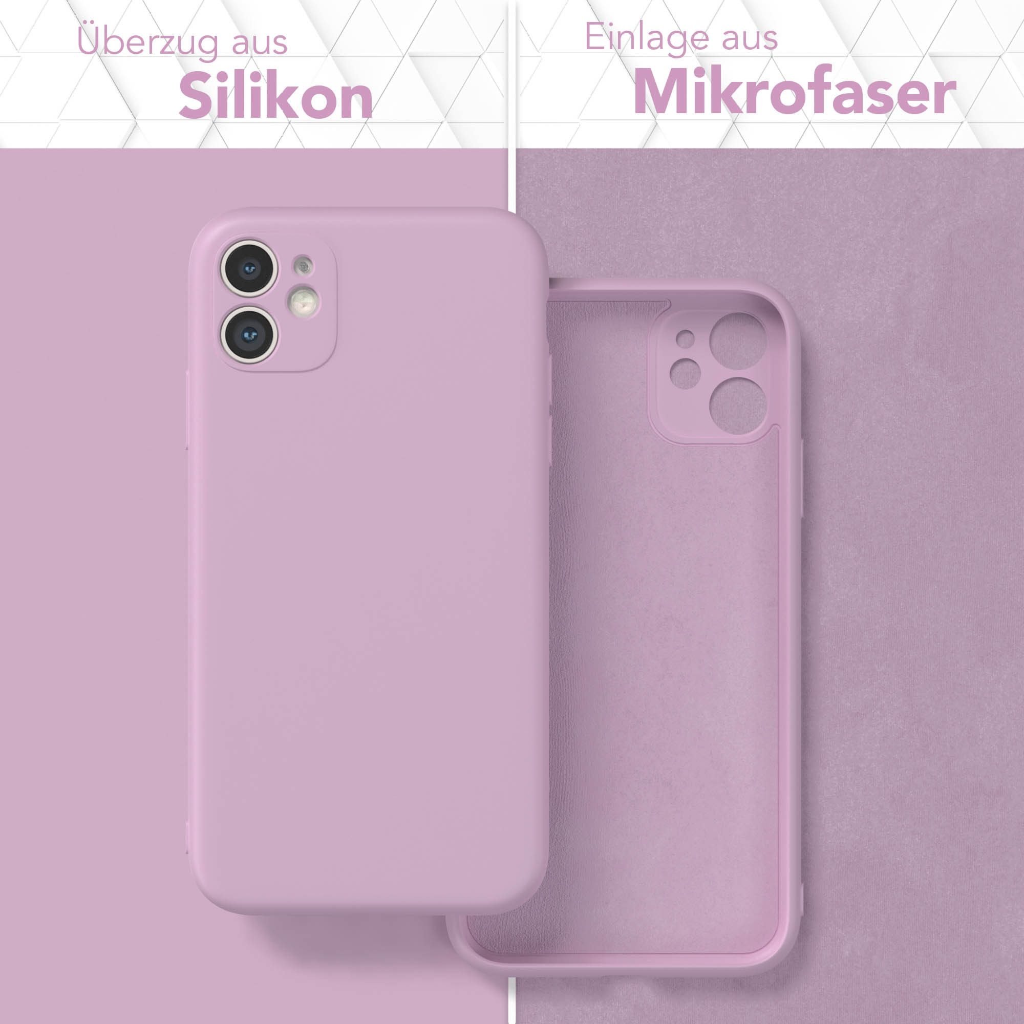 EAZY CASE Handyhülle für Apple iPhone 11 Hülle Silikon 6,1 Zoll, Hülle mit Kameraschutz handycover Soft Smart Slimcover Lila / Flieder