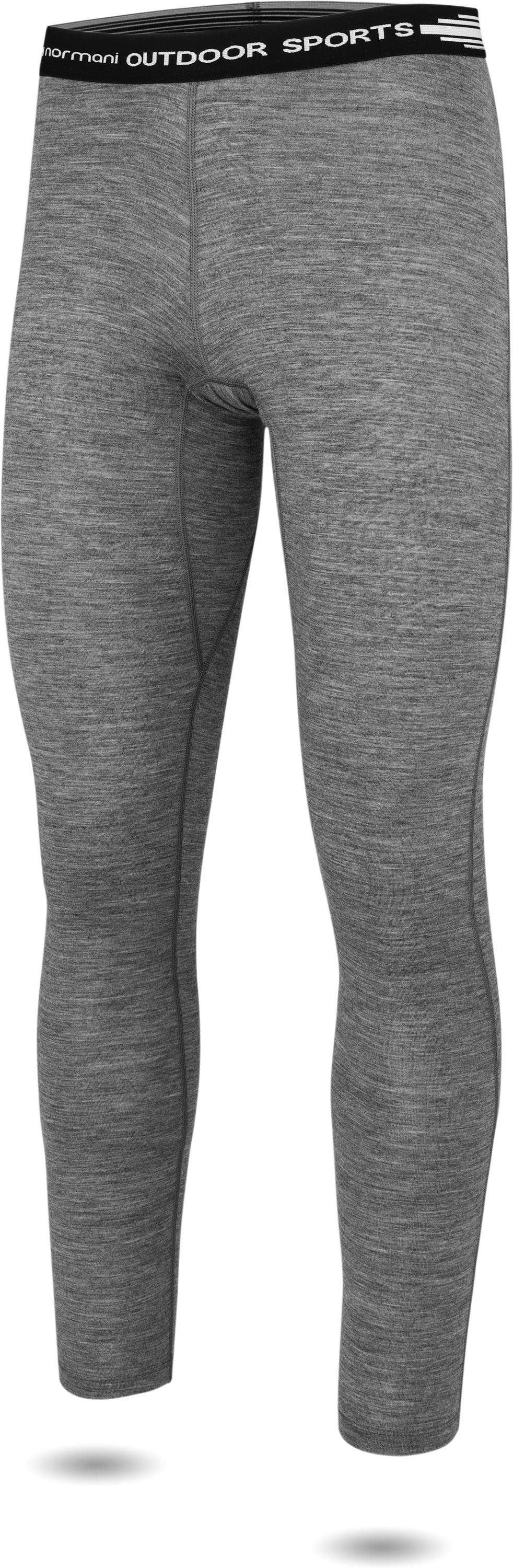 normani Thermounterhemd Herren Merino Langarmshirt und Hose Thermo Skiunterwäsche Unterhemd und Unterhose – 100 % Merinowolle