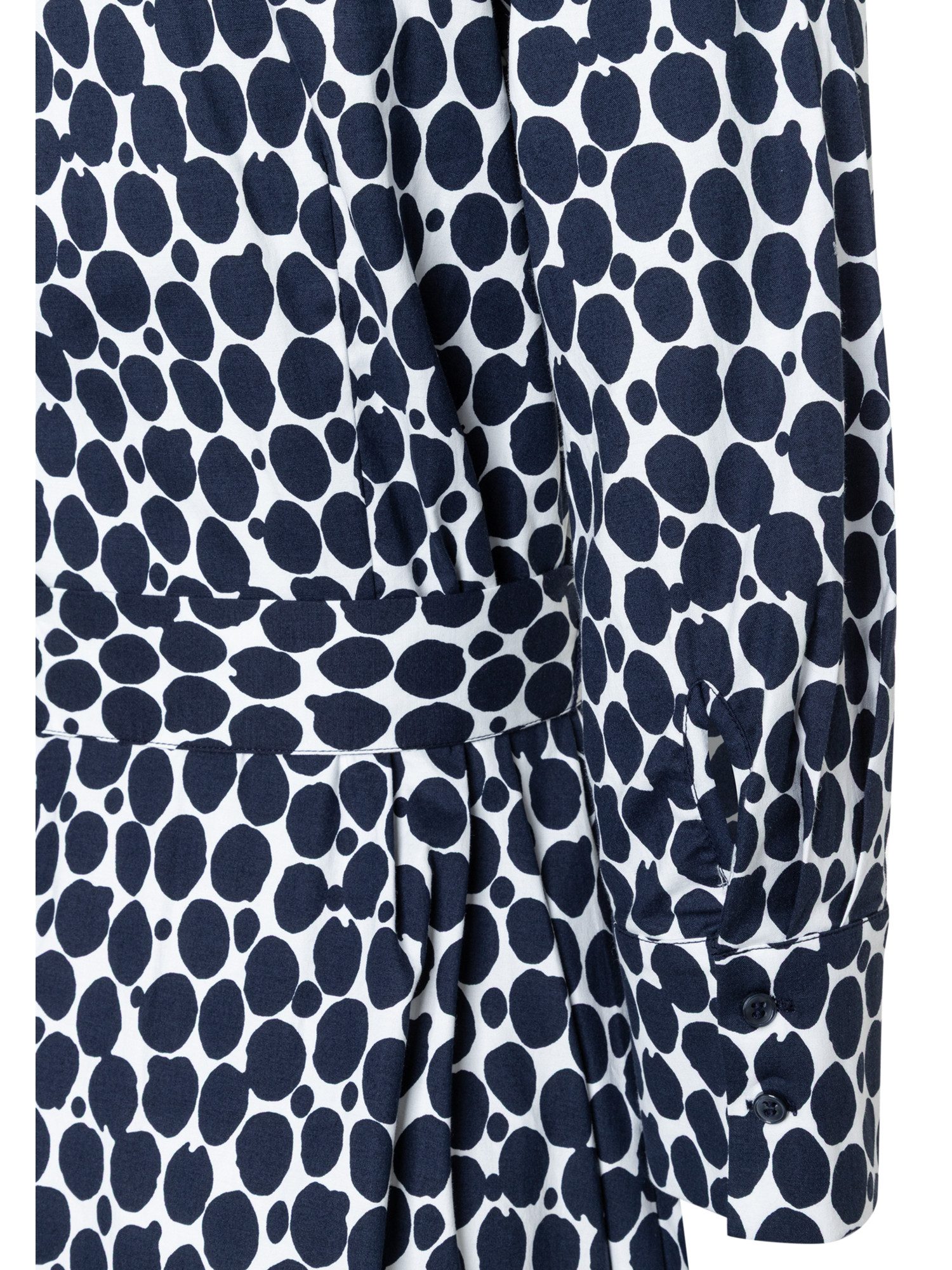 MORE&MORE Blusenkleid langes Hemdblusenkleid mit Tupfenprint
