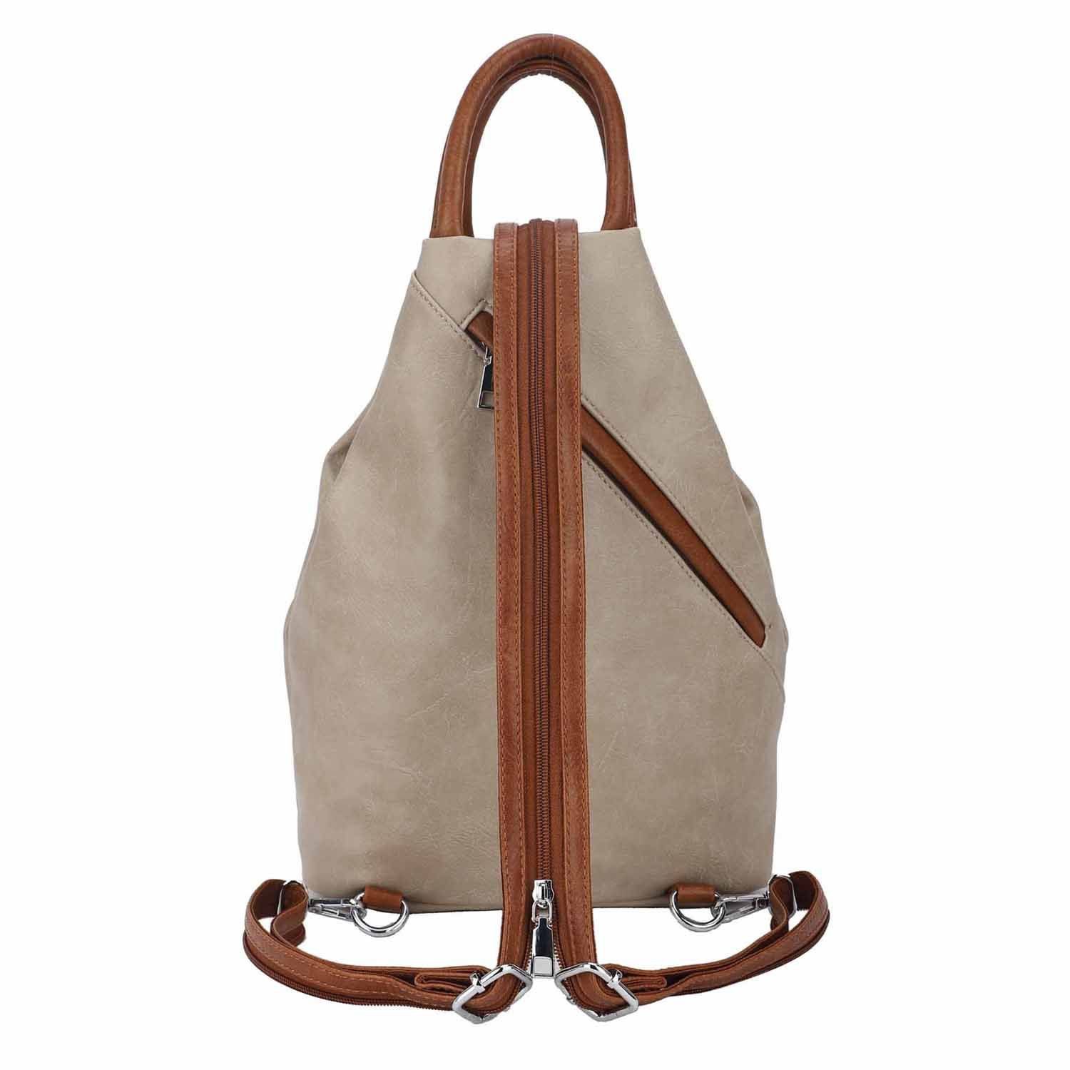 ITALYSHOP24 Rucksack Damen Cityrucksack Daypack Tasche Umhängetasche Tagesrucksack Backpack, Handtasche Freizeitrucksack Leder Optik Schule Travel Wandern Arbeit