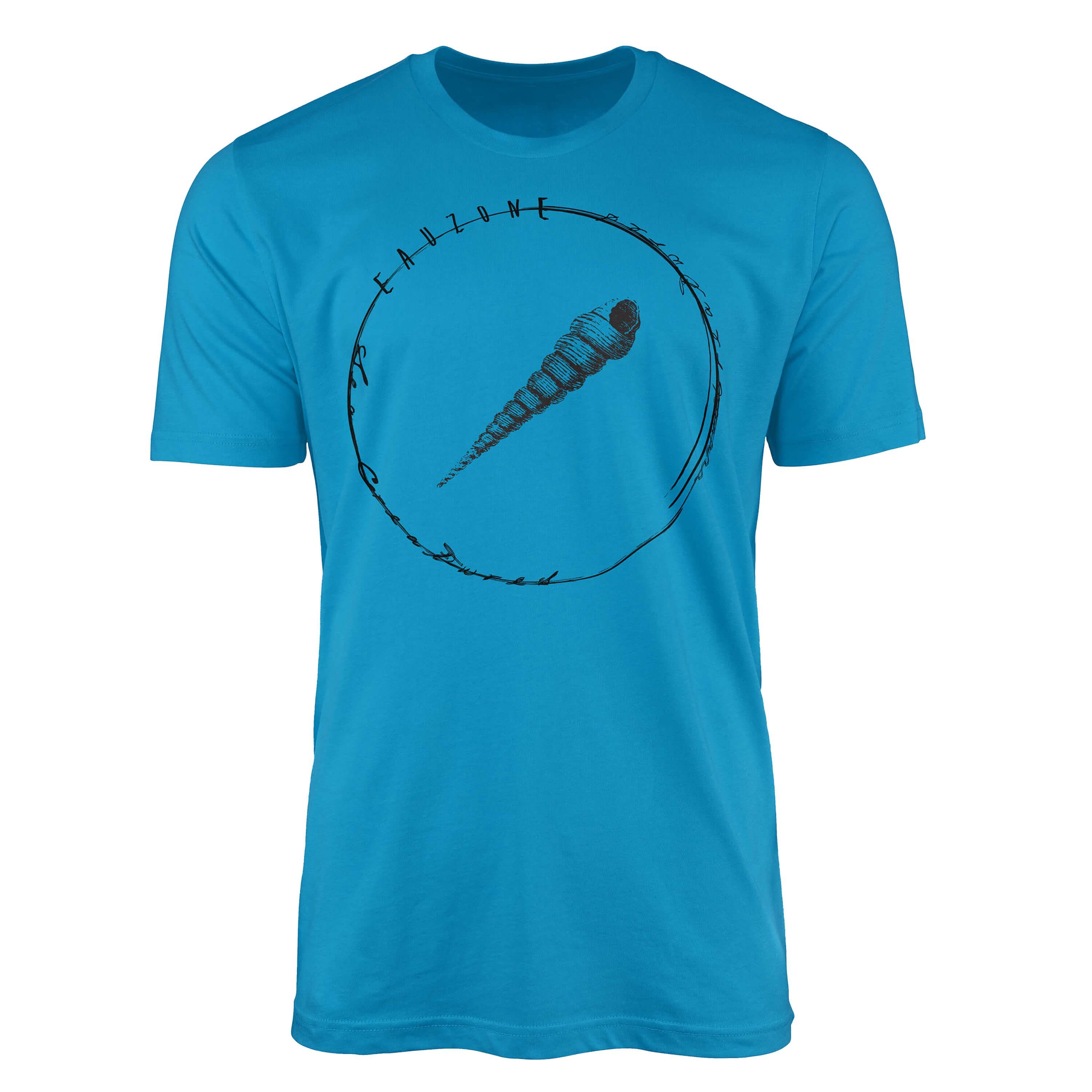 Sinus Art T-Shirt T-Shirt Tiefsee Fische - Serie: Sea Creatures, feine Struktur und sportlicher Schnitt / Sea 011 Atoll