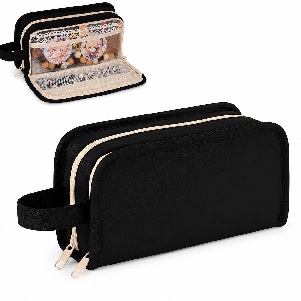 Diwzbyn Federmäppchen Große Kapazität Federmäppchen mit 5 Fächern,Stifte Tasche aus Canvas, Stiftemappe für Schule, Teenager, Mädchen, Jungen, Männer und Frauen