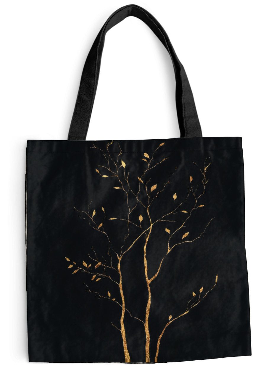MuchoWow Shopper Äste - Blätter - Schwarz, Handtasche, Damen und Herren, Schultertasche, Umhängetasche, Tote Bag