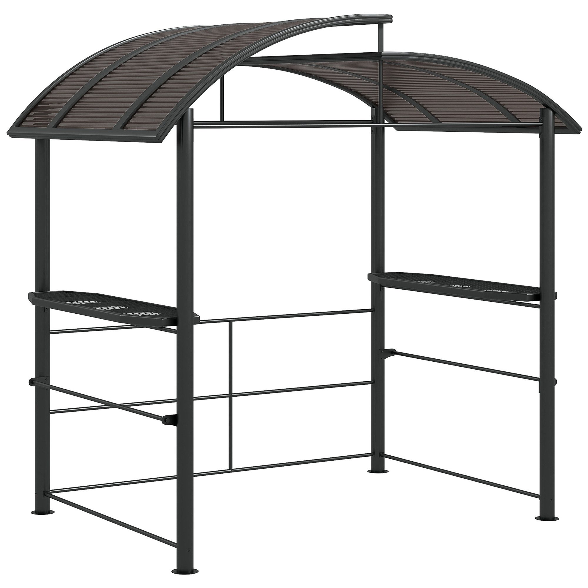 Outsunny Grillpavillon BBQPavillon mit 2 Ablagen, mit 0 Seitenteilen