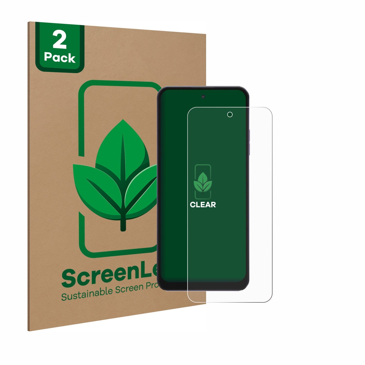 ScreenLeaf Displayschutzfolie Schutzfolie für Hotwav Note 13 Max, 2 Stück, nachhaltiger Displayschutz Schutz Folie Klar Transparent
