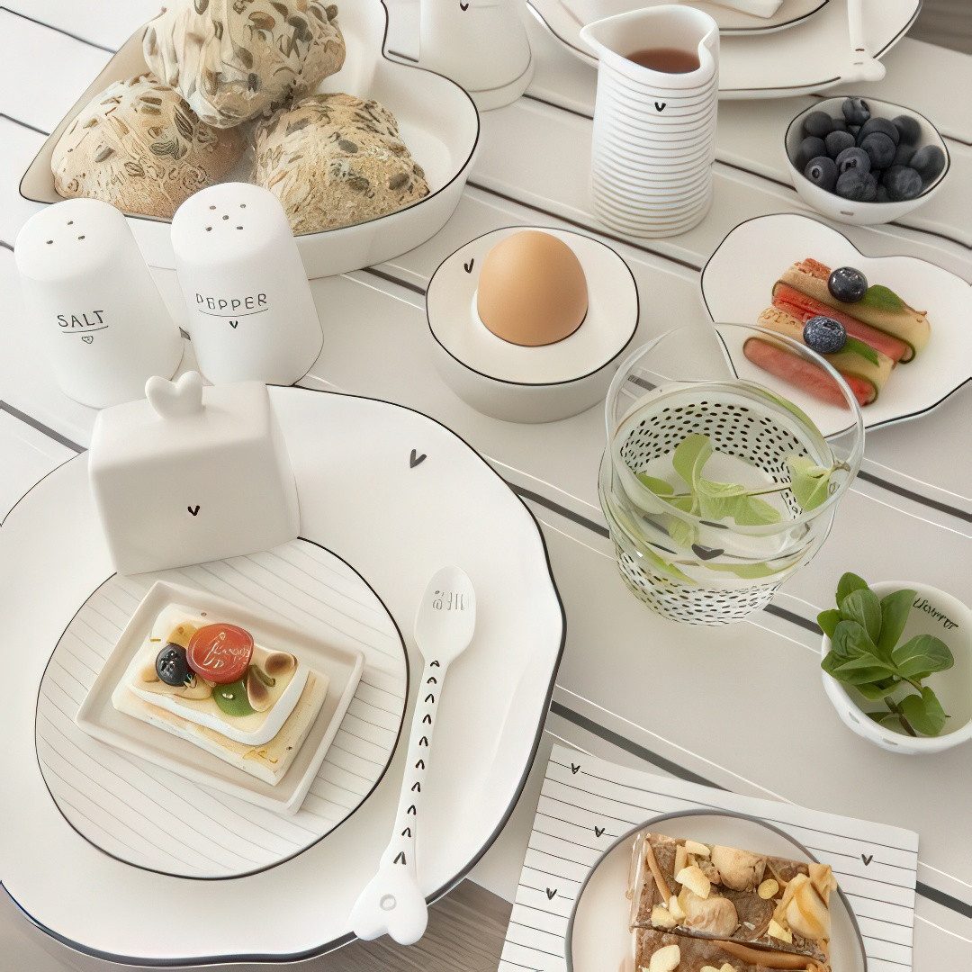 Bastion Collections Untertasse schwarzes Herz, Spülmaschinengeeignet, Weiß, Herz, H: 1.7cm