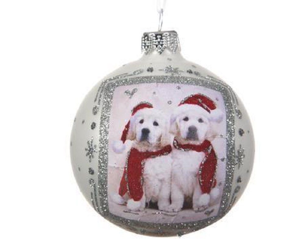 Glaskugel 2er-Set Weihnachtsdeko Kaemingk - Hunde Weihnachtsbaumkugel