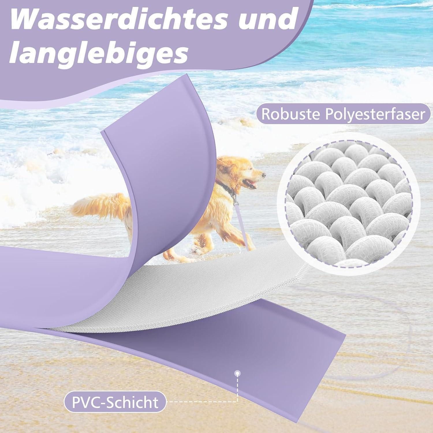 LuxusKollektion Schleppleine Schleppleine Hunde Wasserfest Gummiert Karabiner 30M 10M Helllila