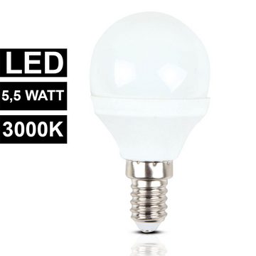 V-TAC LED-Leuchtmittel, 3er Set LED 5.5 Watt E14 Sockel Kugel Leuchtmittel Lampe warmweiß