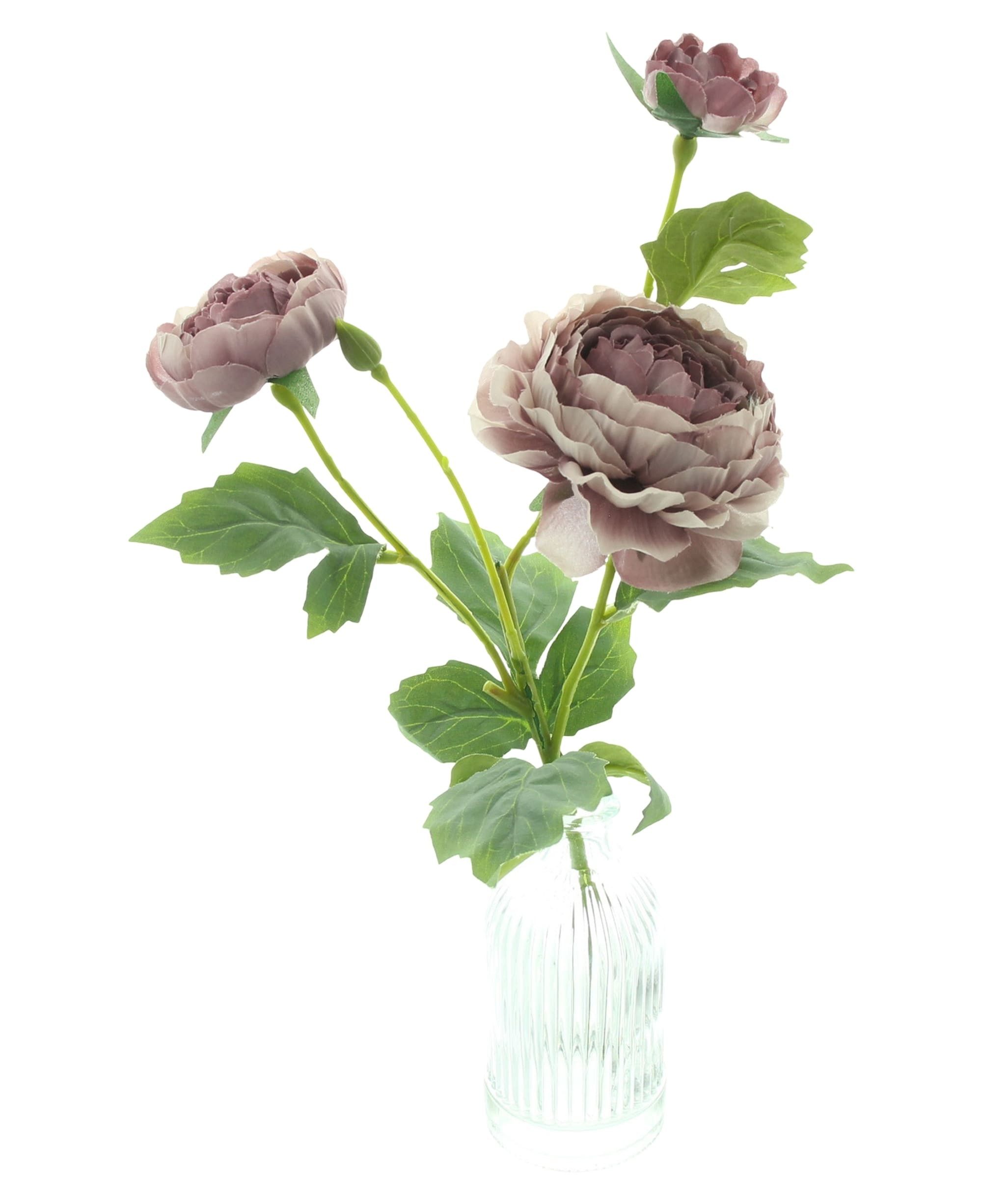Kunstblume "Pfingstrosen" in Glasvase, Kunstblüten, künstliche Blumen in Vase, Dekoleidenschaft, Höhe 37 cm, Dekoblumen 37 cm hoch