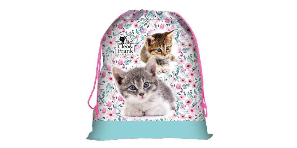 GOLDKIDS Turnbeutel Kordelzugbeutel - Kordelzug String Schwimmbeutel Kordelzug (Rucksack Streifen für, 1-tlg., Fitnessstudio Schwimmen Schuhbeutel), - Katze Motiv - 41 x 35 cm