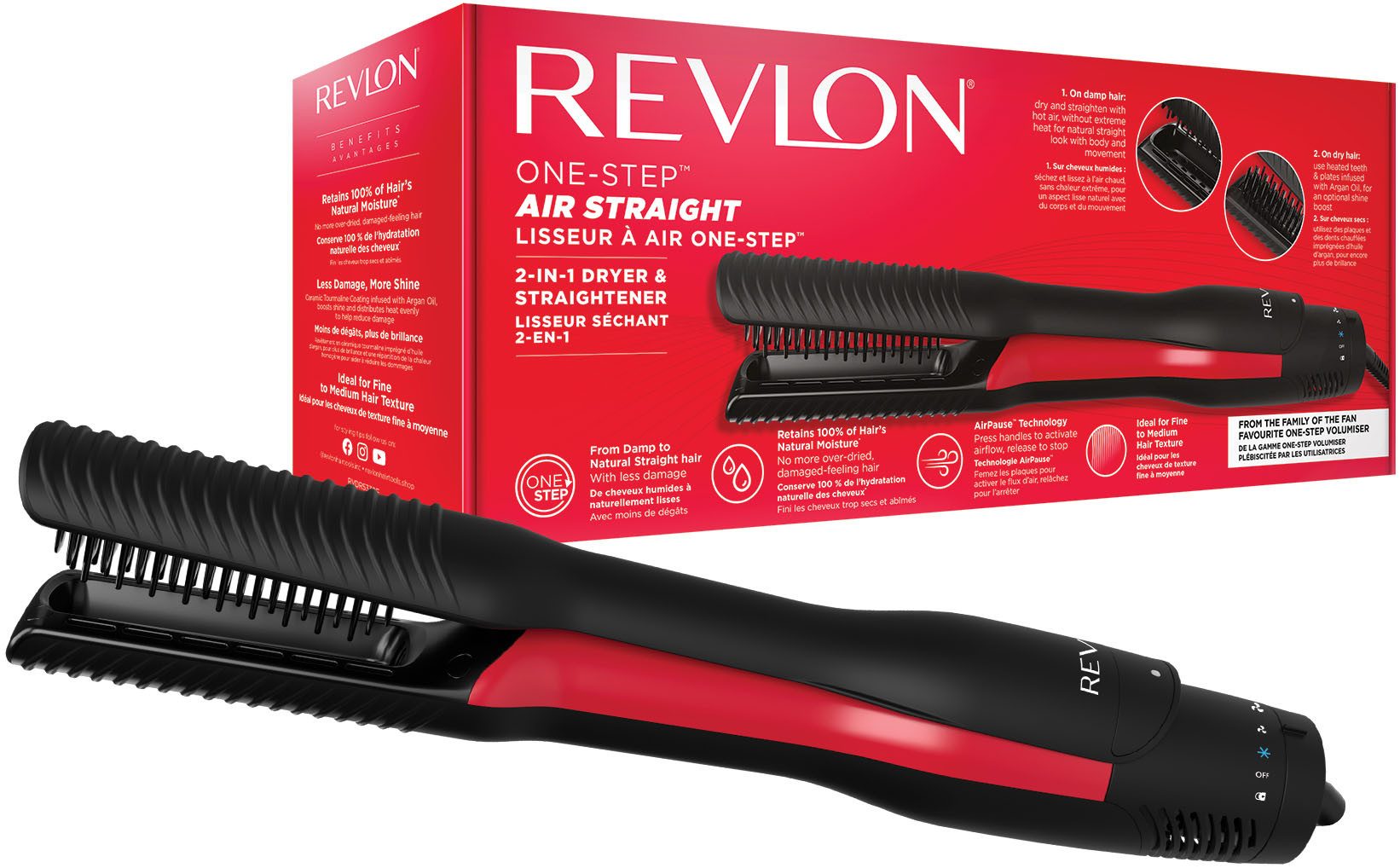 Heißluft-Haarglätter ONE-STEP™ Air Straight. 2-IN-1-TROCKNER UND LUFTGLÄTTER - RVDR5330E