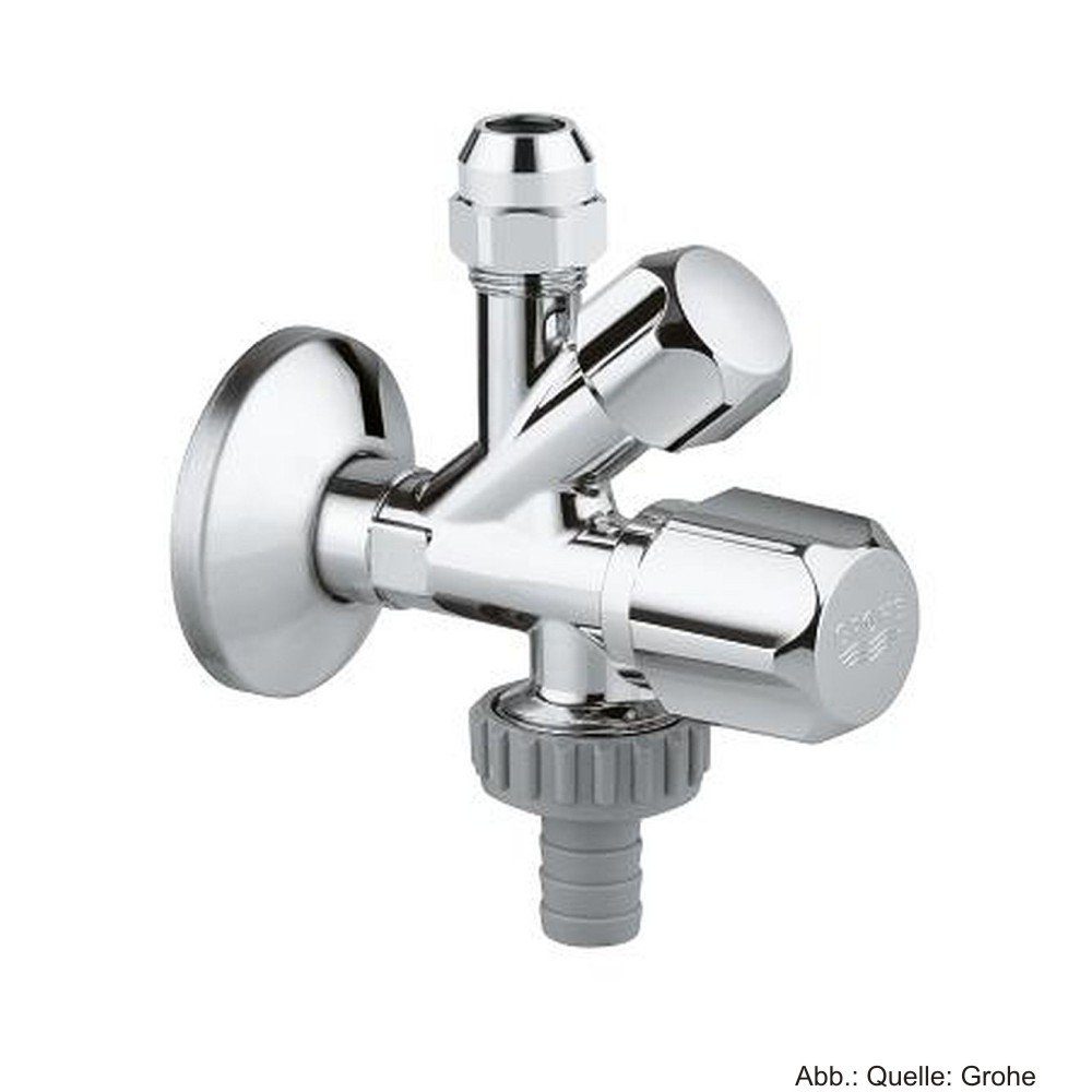 Grohe Badarmatur GROHE Kombi-Eckventil Wandrosette 1/2x3/8x3/4'' mit Schlauchanschluss