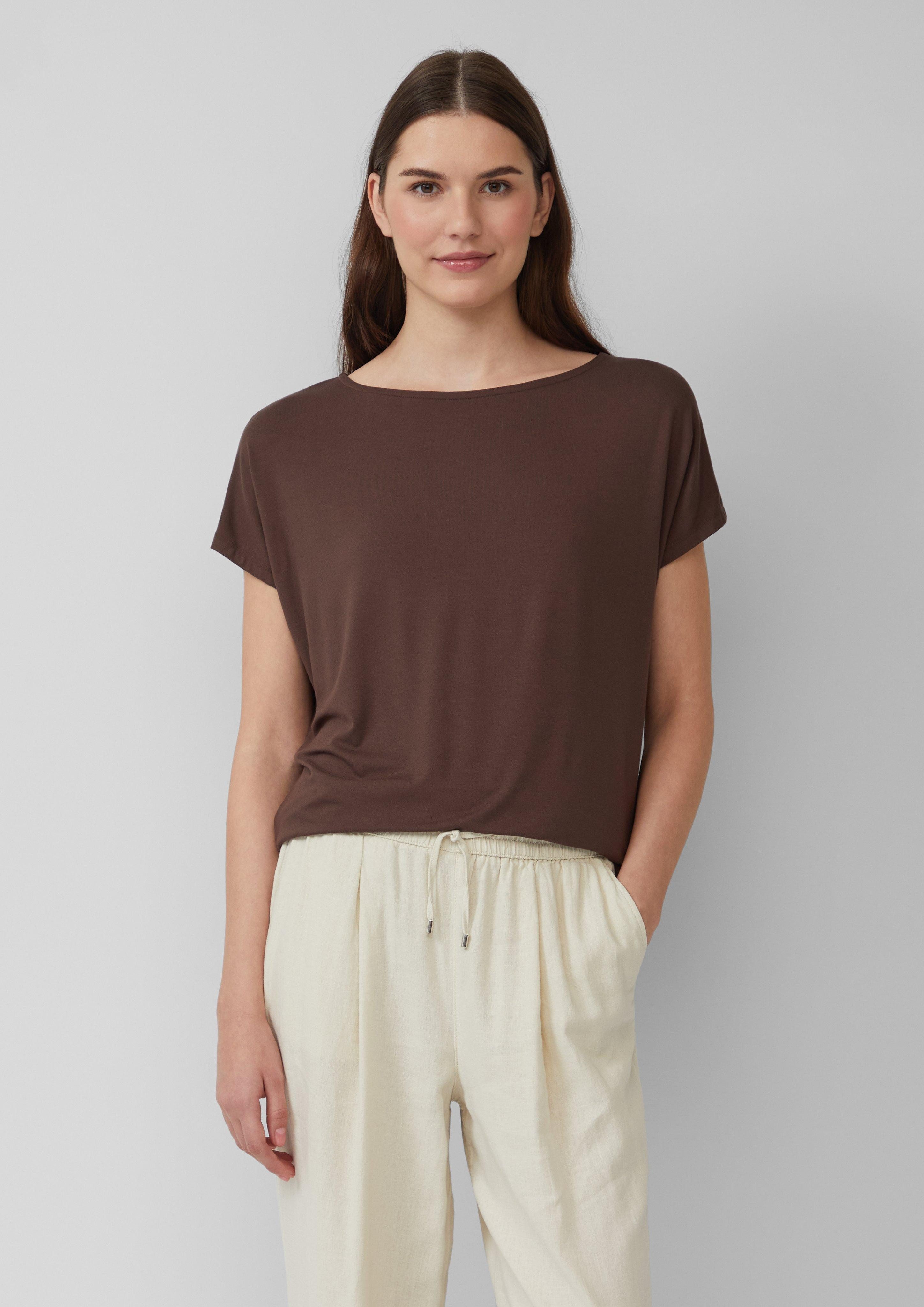 s.Oliver Shirttop Fließendes Jersey-Shirt mit überschnittenen günstig online kaufen