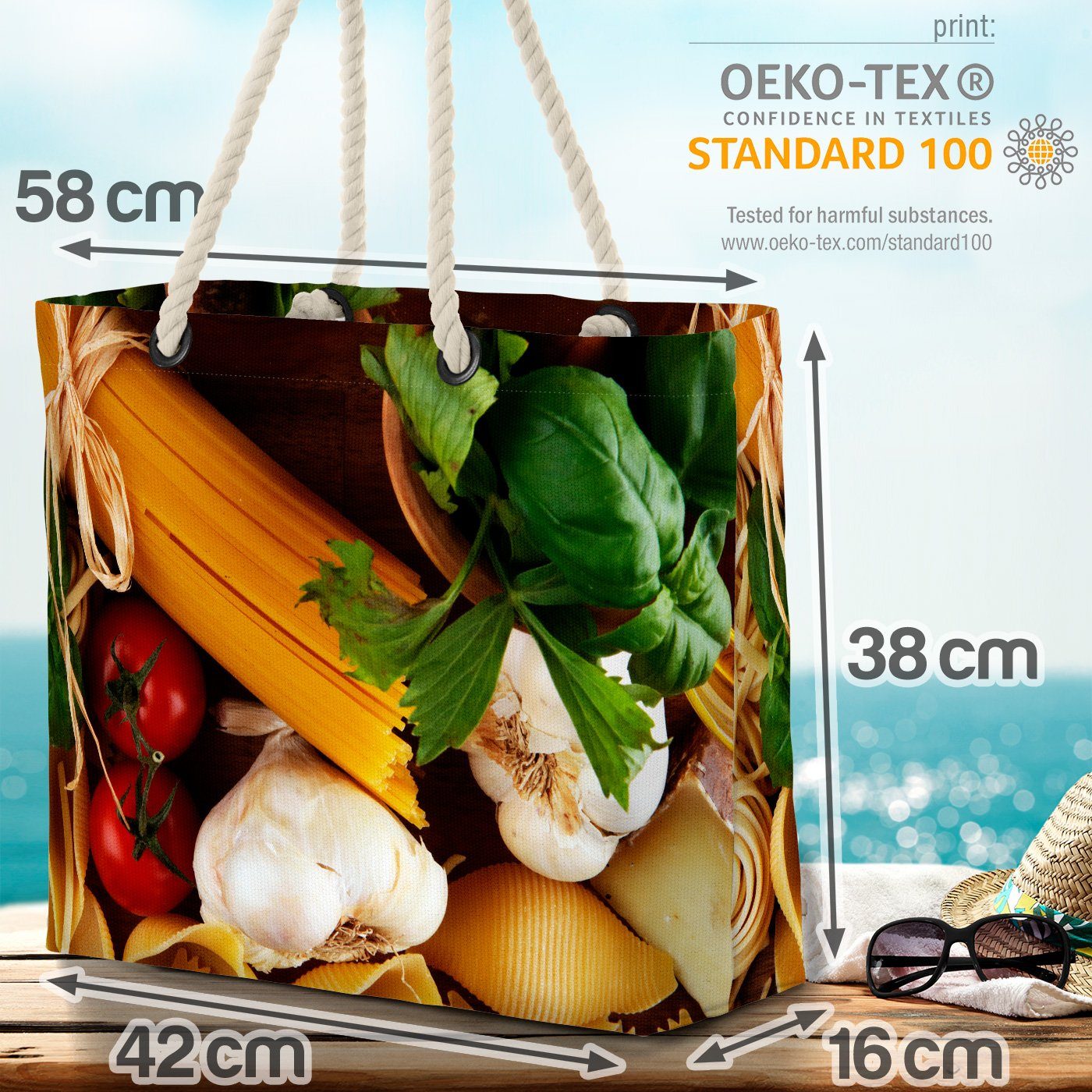 Italien Kochen Pasta (1-tlg), Strandtasche Italien Kochen Nudeln Pasta Spaghetti Ess Nudeln VOID