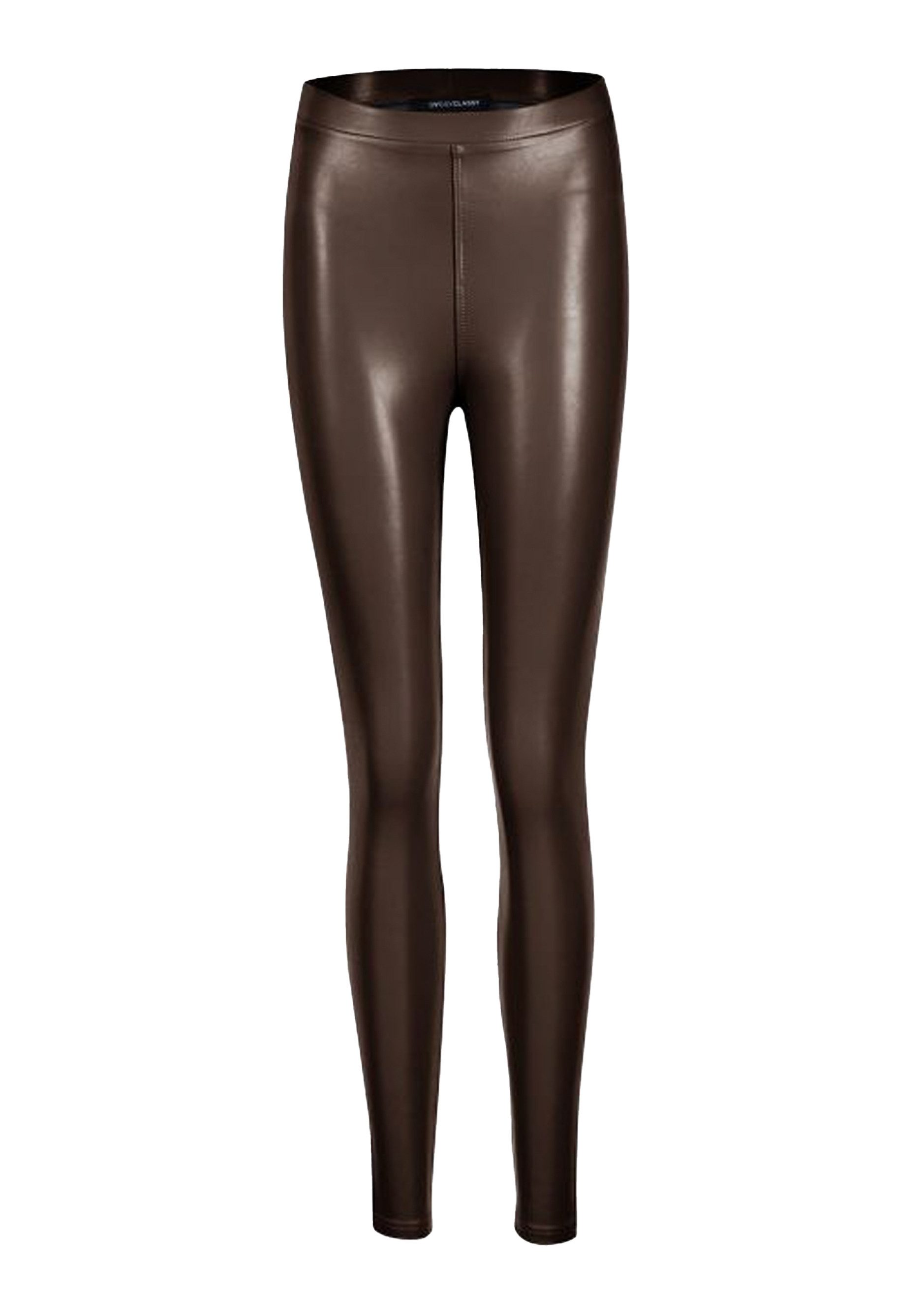 SASSYCLASSY Lederimitathose Skinny Damen Leggings mit Thermo-Futter Mid-Wai günstig online kaufen