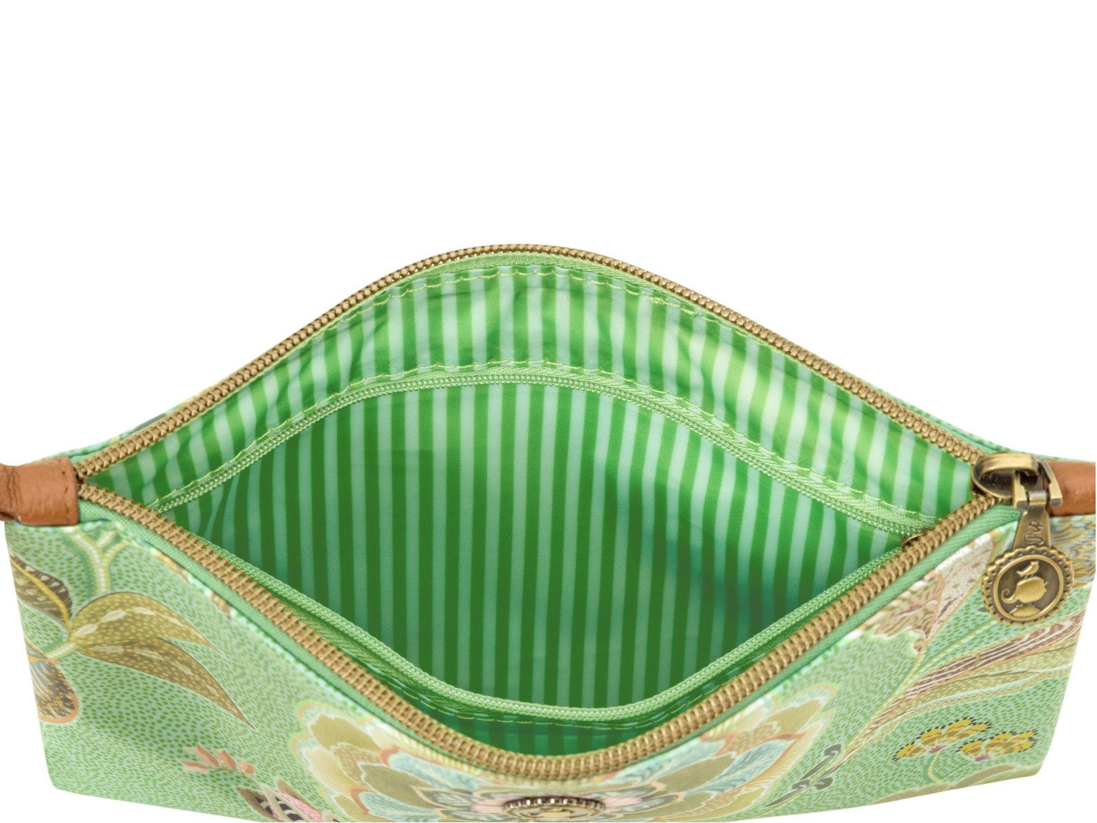PiP Studio Kulturbeutel Charly Kosmetiktasche flach medium Matata grün 24x1x15.5cm