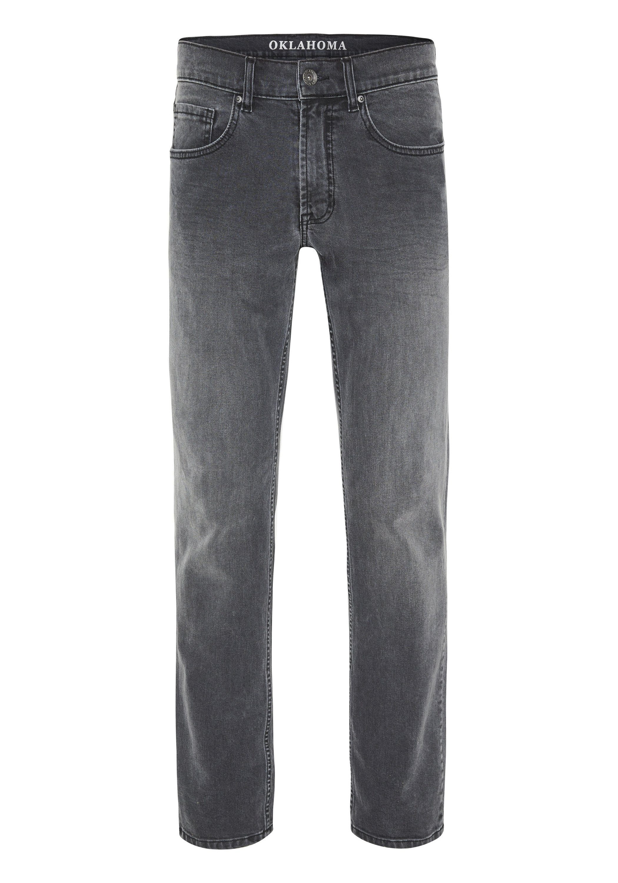 Oklahoma Jeans Straight-Jeans aus hellgrauem Denim (1-tlg)