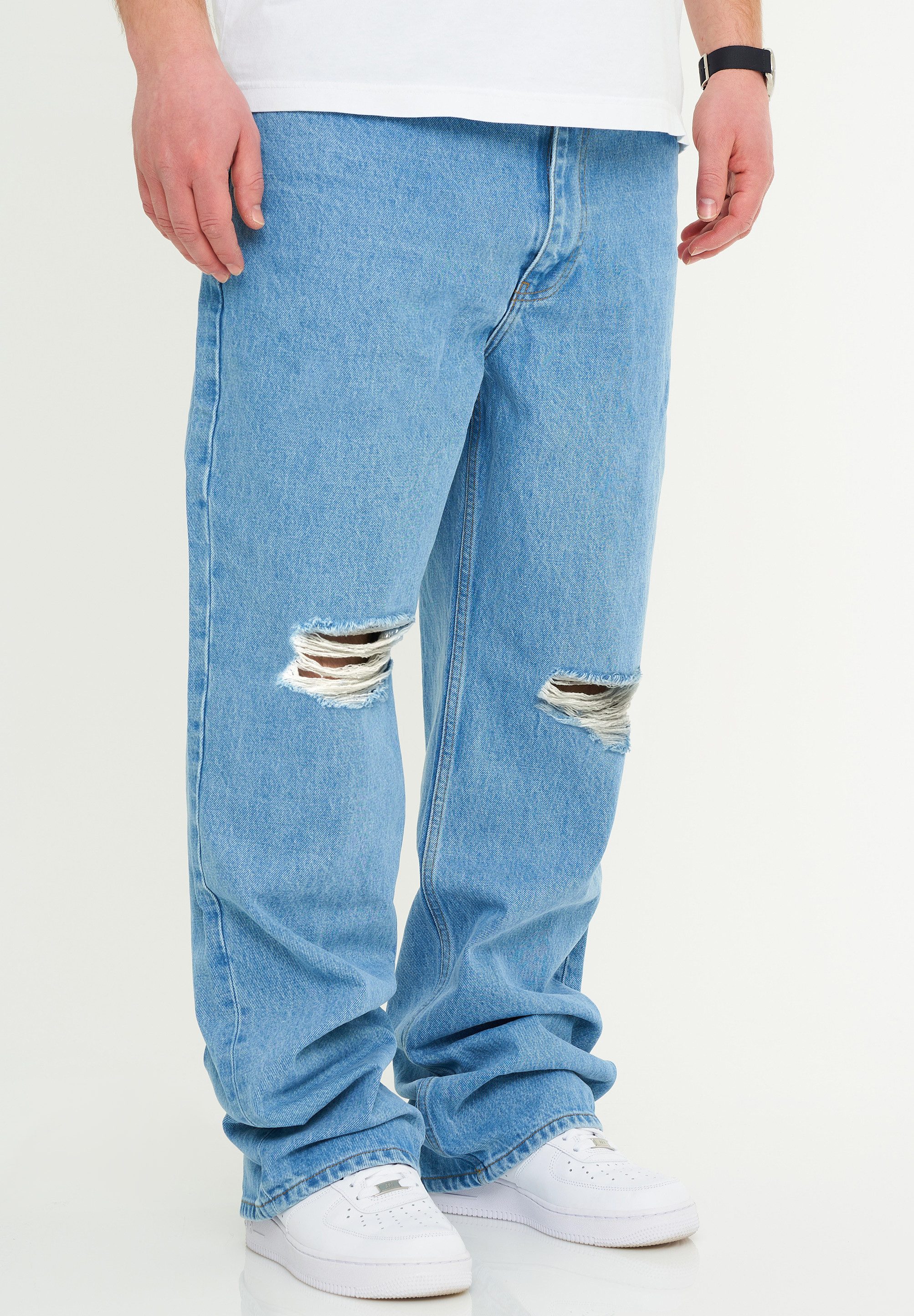 DAILY COTTON Loose-fit-Jeans DCPAPILON Herren Lange Hose Jeans Ripped Loose-Fit Baggy – Bild 3 von 4