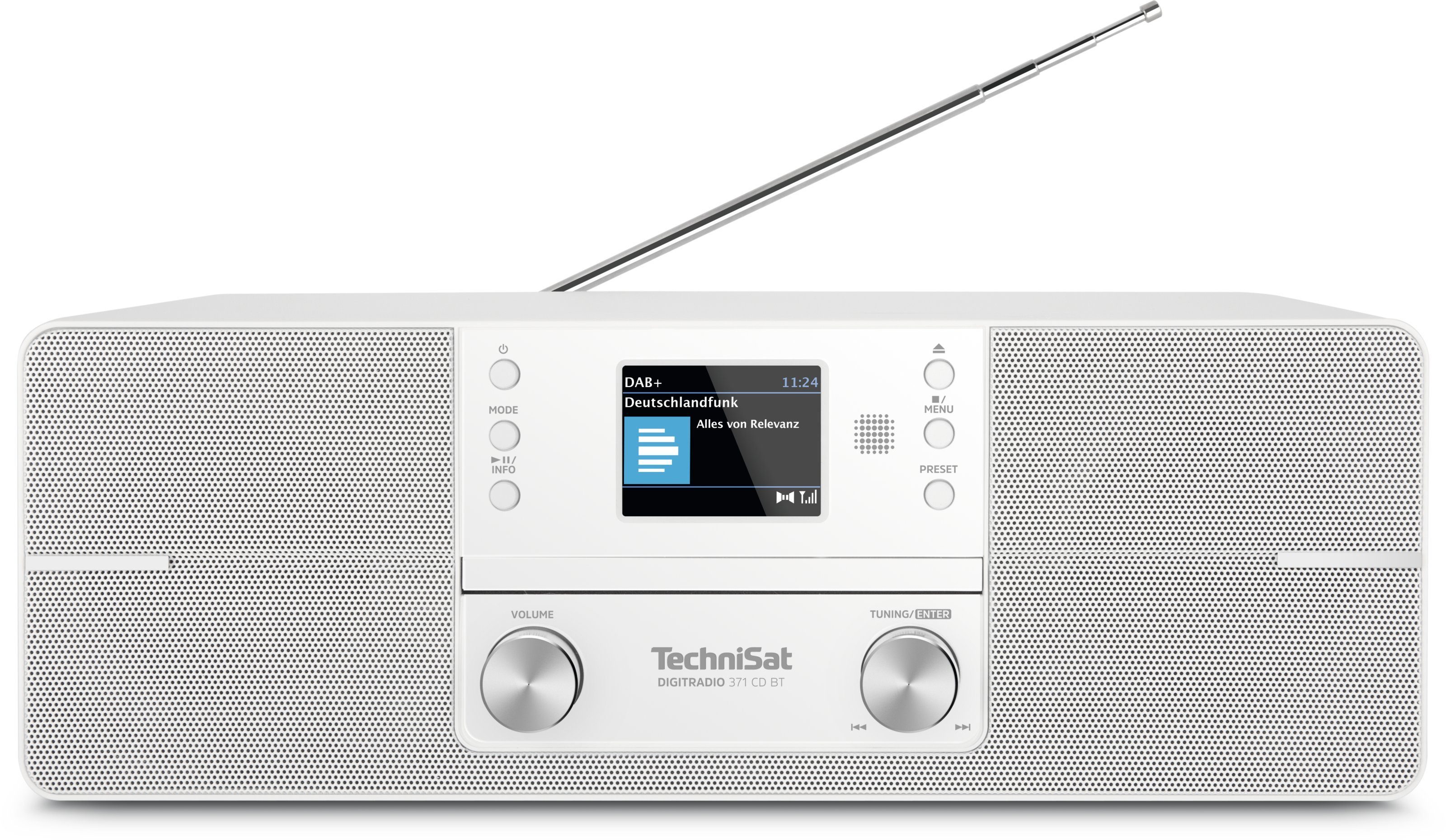 TechniSat DIGITRADIO 371 CD BT Digitalradio (DAB) (Digitalradio (DAB), UKW, 10,00 W, CD-Player, Bluetooth, Radiowecktimer, Inklusive Fernbedienung) weiß