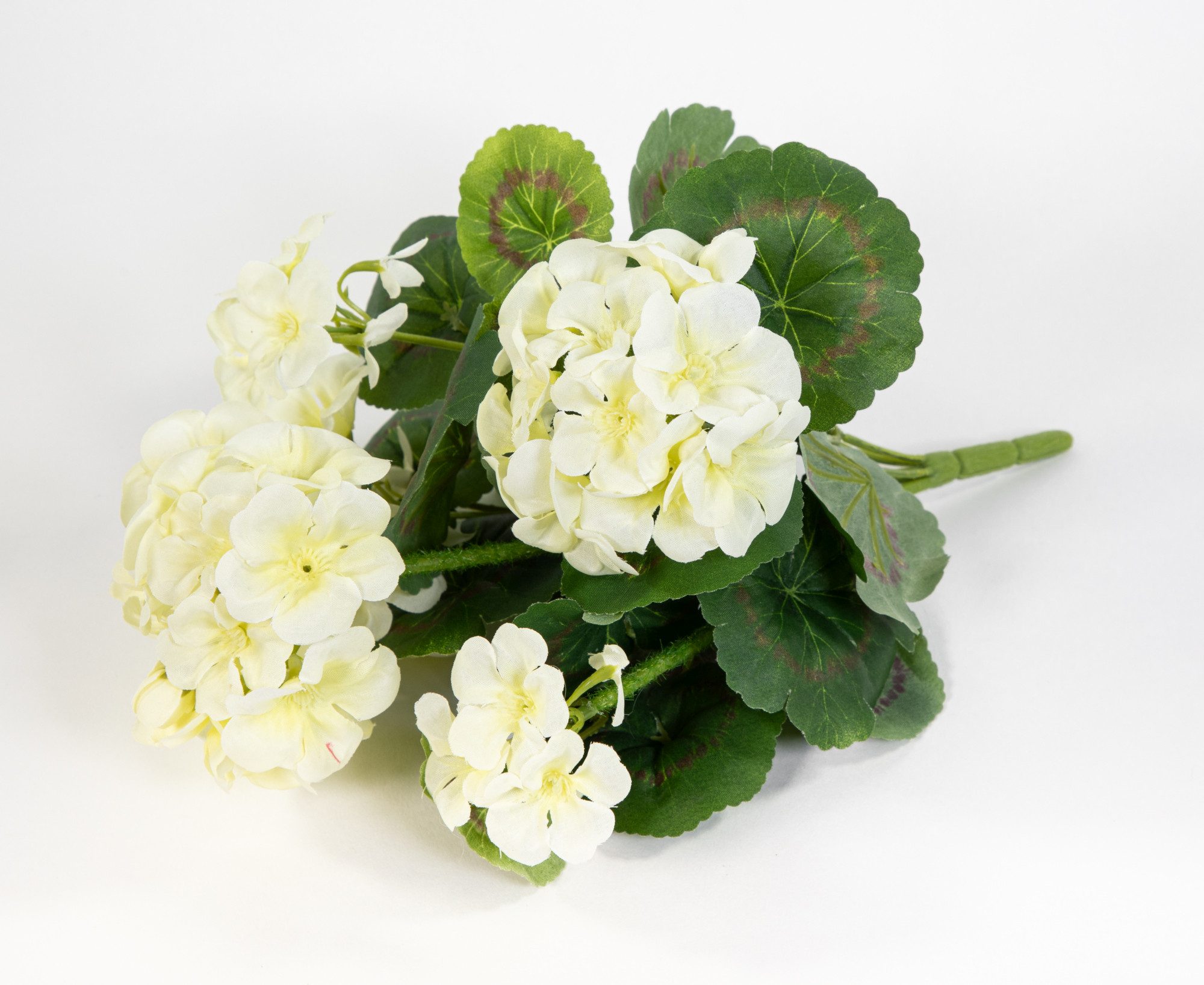Kunstblume Geranie 32cm LM Kunstpflanzen künstliche Blumen Pflanzen Pelargonium, Seidenblumen Roß, Höhe 32 cm, Weiß – Bild 4 von 4