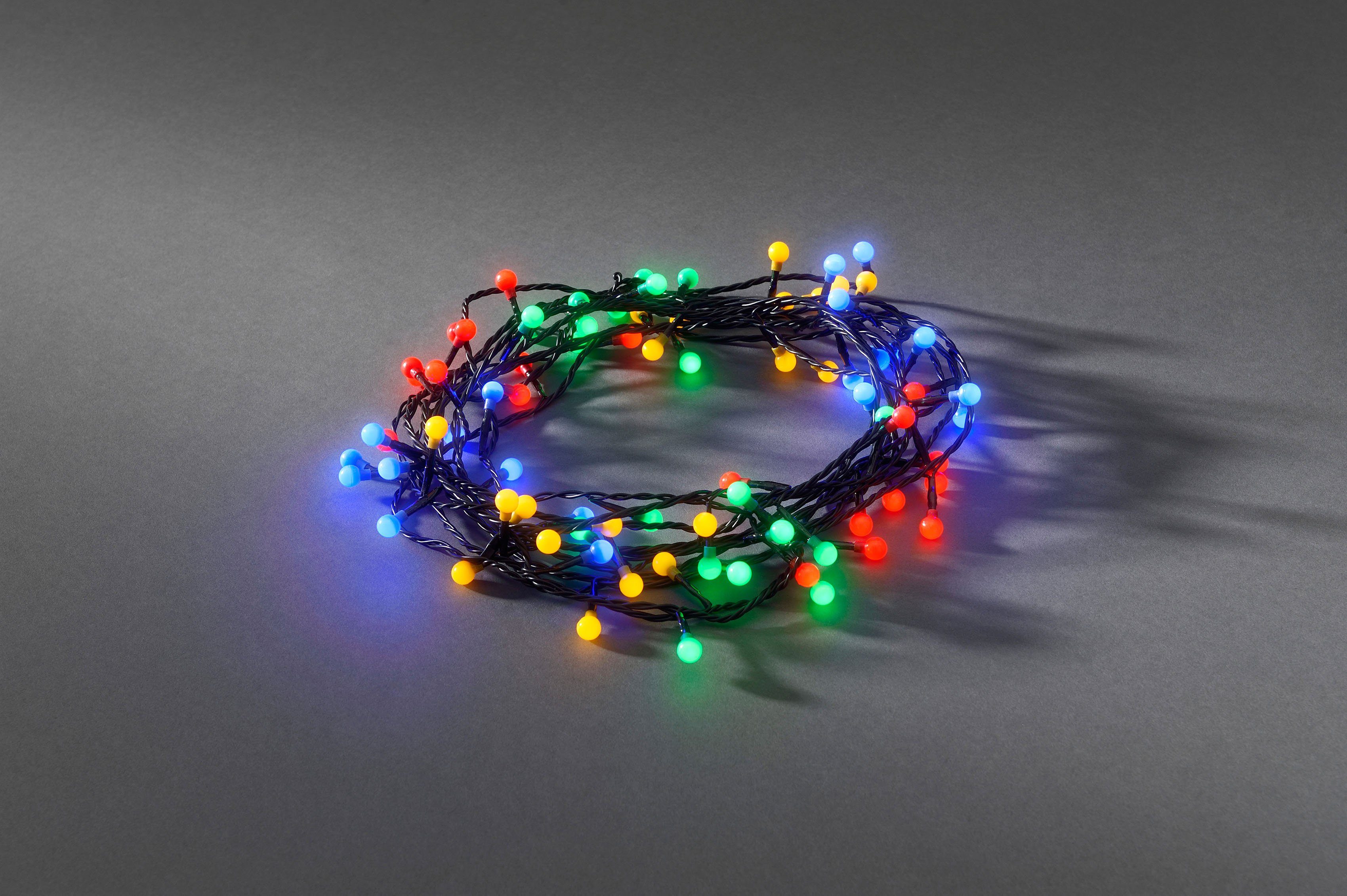 KONSTSMIDE LED-Lichterkette, 80-flammig, bunte LED Globelichterkette, Dioden, Dioden 80 runde