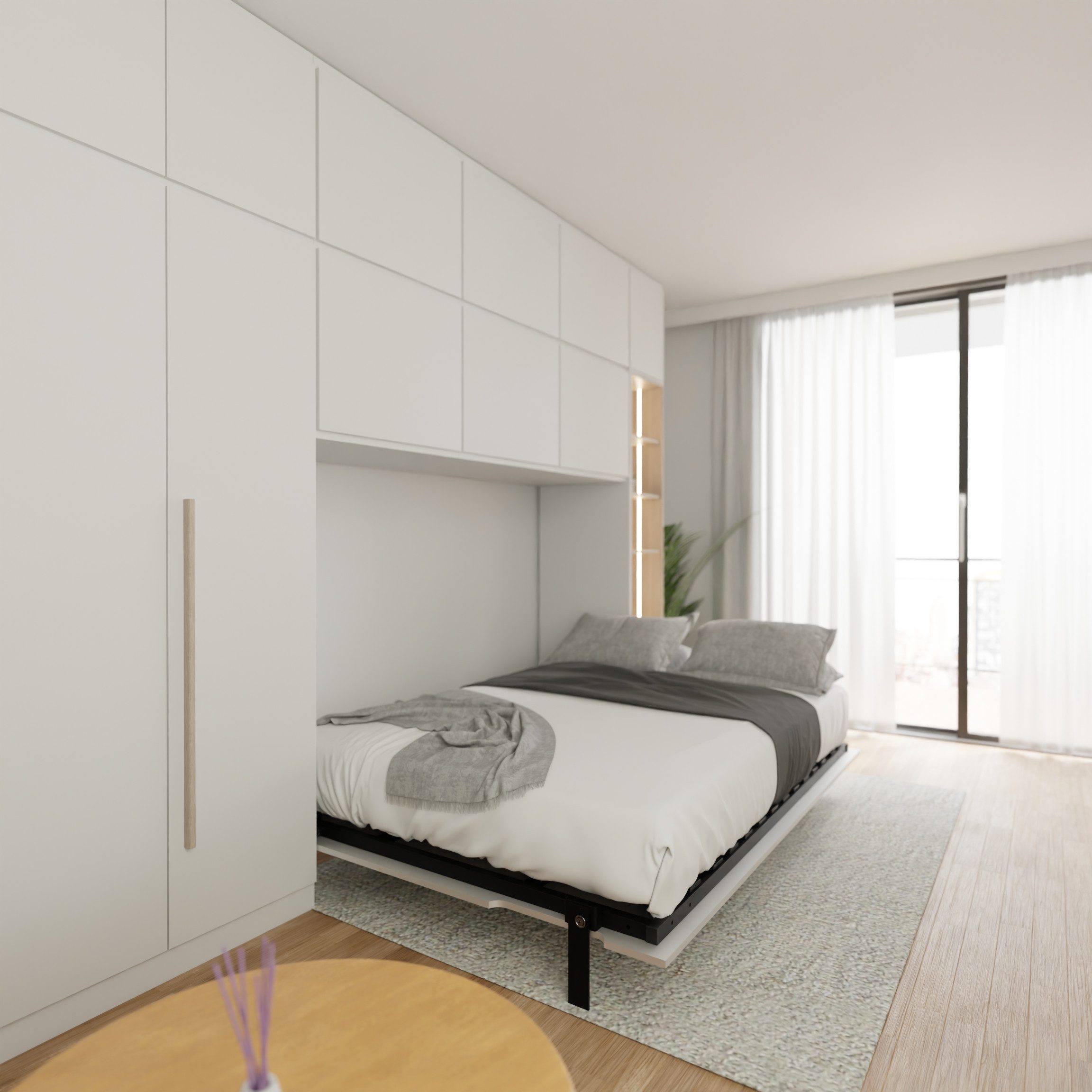 WallBedKing Schrankbett Morphy Schrankbett Integrated-Wandbett-Rahmen – Modulares - Horizontal