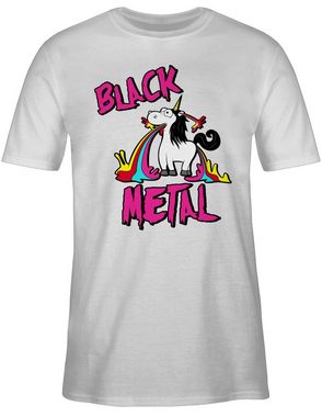 Shirtracer T-Shirt Black Metal Einhorn Einhorn Geschenk